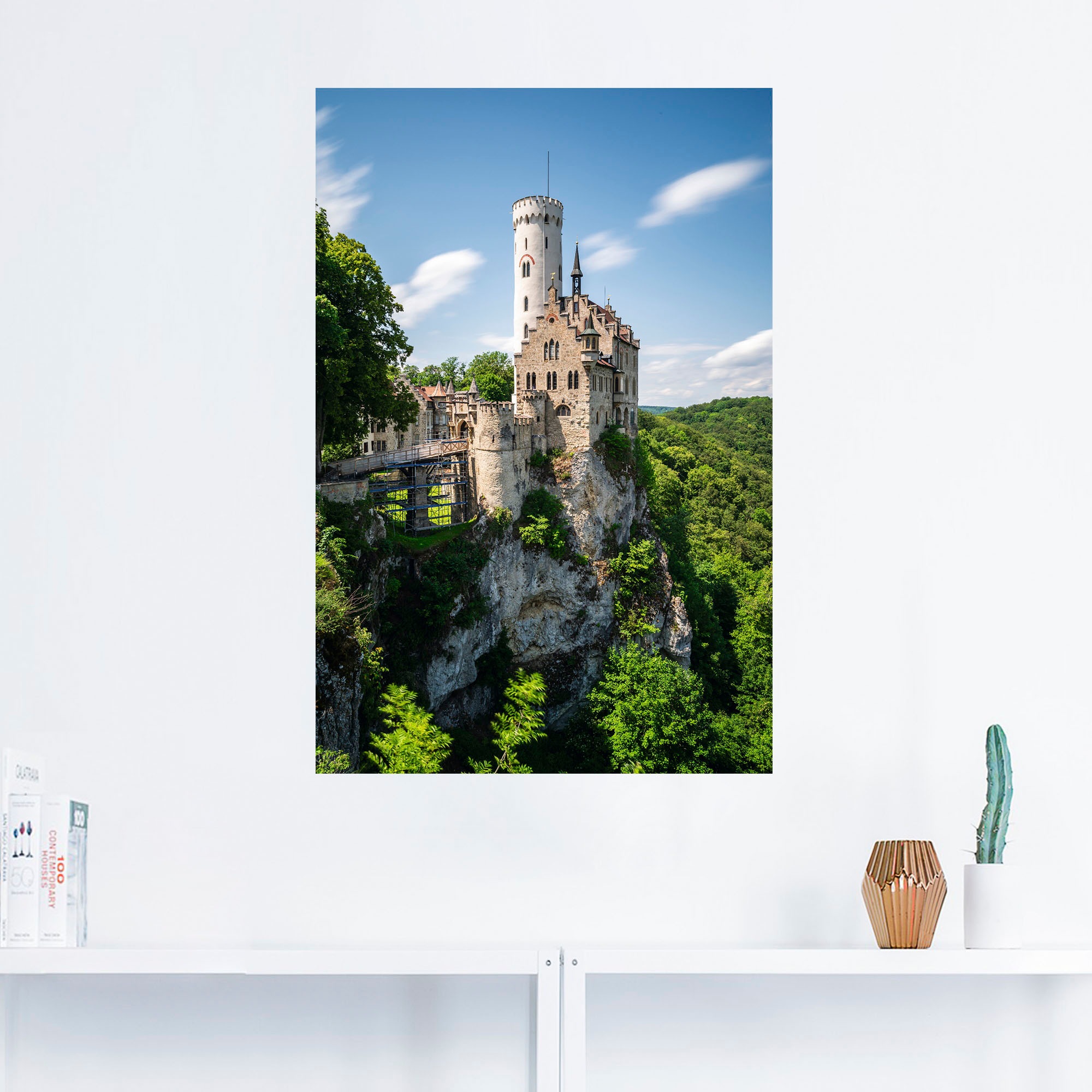 Artland Wandbild »Schloss Lichtenstein am sonnigen Tag«, Gebäude, (1 St.),  als Alubild, Leinwandbild, Wandaufkleber oder Poster in versch. Grössen  maintenant