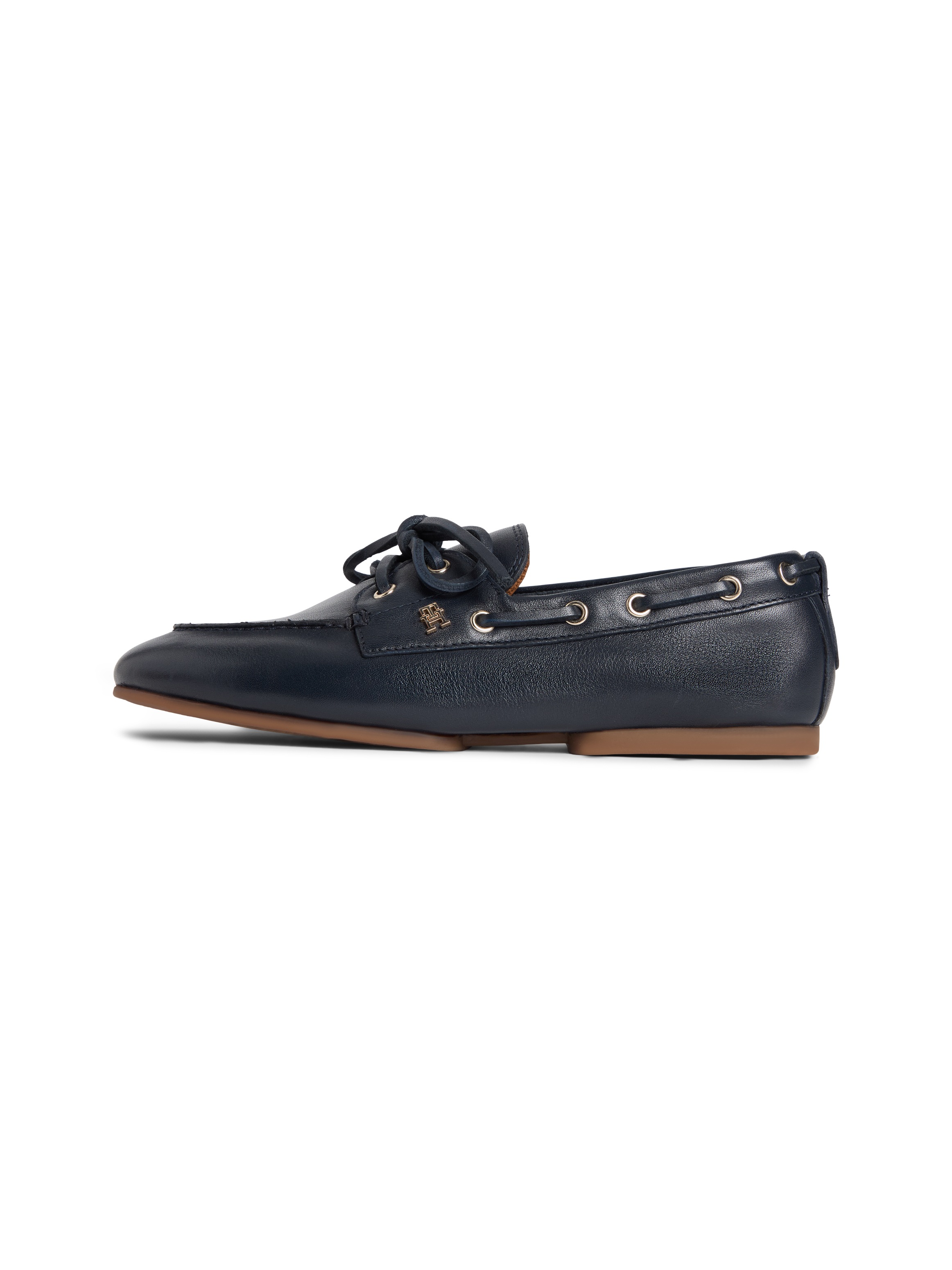 Tommy Hilfiger Bottes »TH SLEEK LEATHER BOAT SHOE«  Chaussure bateau, chaussure business avec talon bloc et œillets à passage