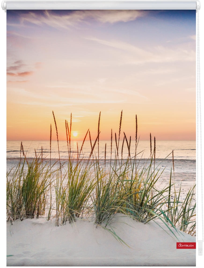 Image of LICHTBLICK ORIGINAL Seitenzugrollo "Rollo Klemmfix, ohne Bohren, blickdicht, Nordseestrand" blickdicht Blendschutz Sichtschutz freihängend