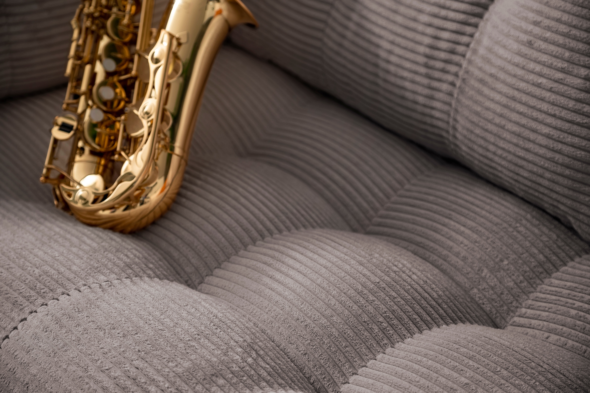 Trends by HG 3-Sitzer »Landau«, in Cord-Stoff mit Metallfuss