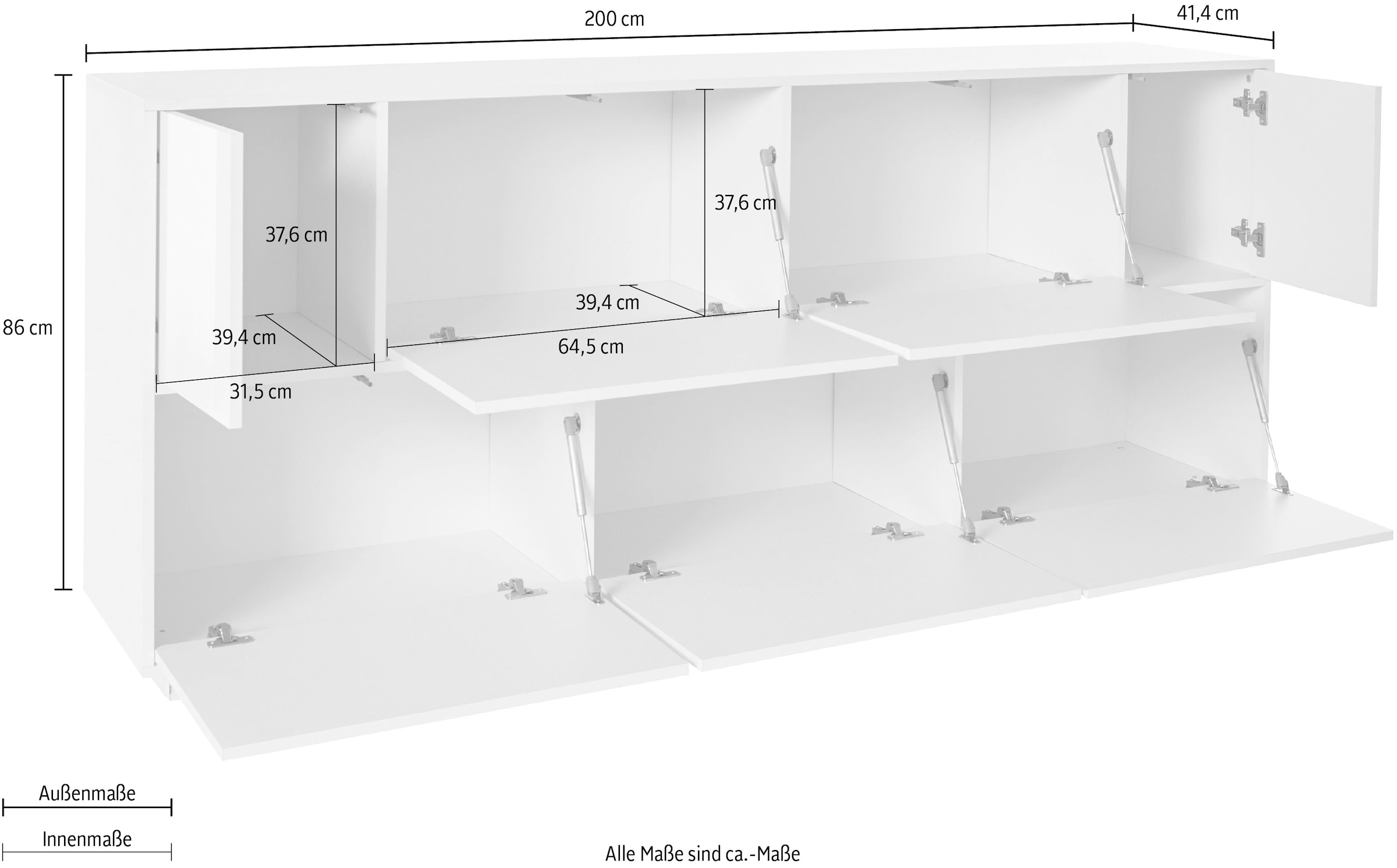 INOSIGN Sideboard »bloom«, Breite ca . 200 cm