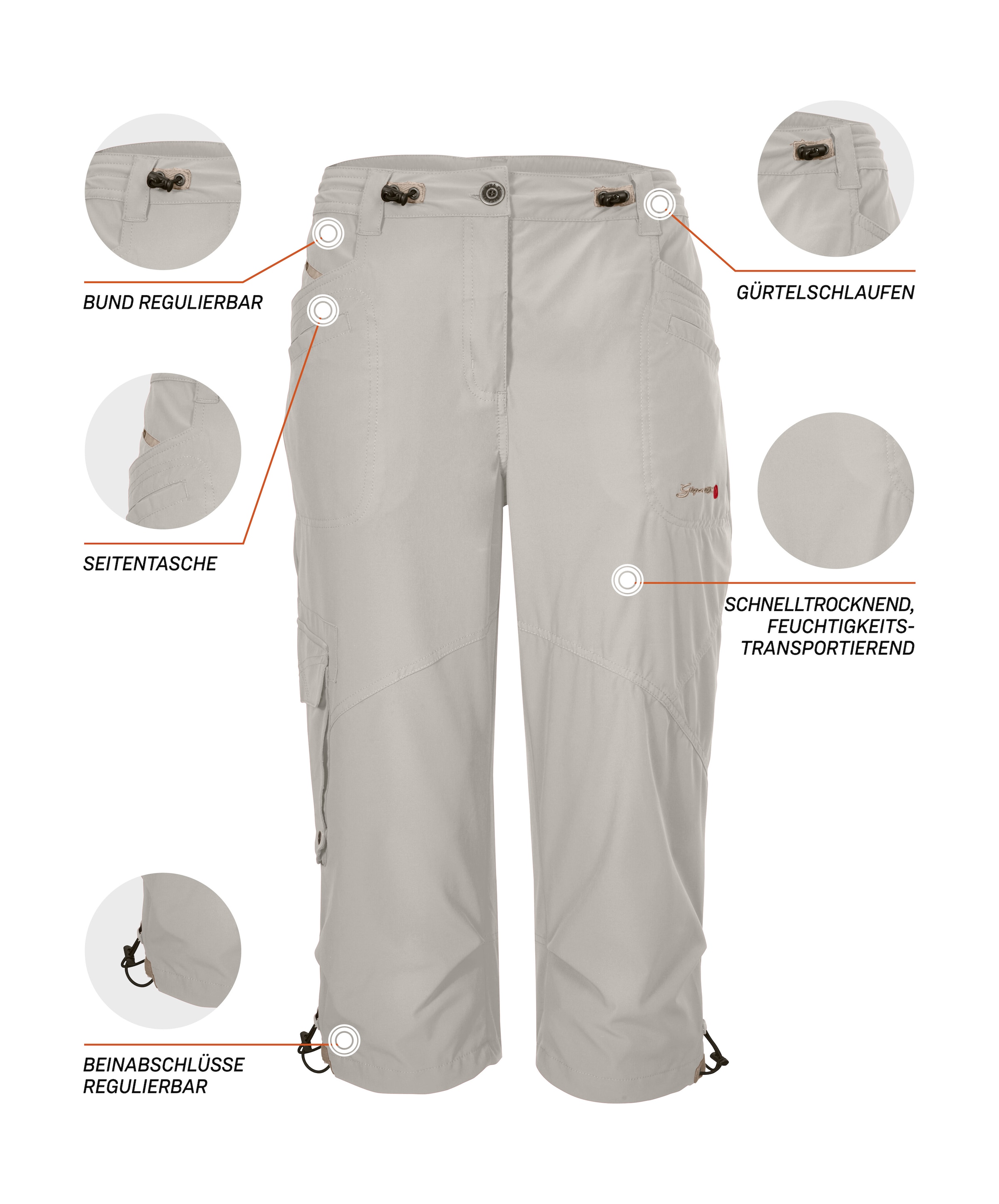 G.I.G.A. DX by killtec 3/4-Hose »GS 31 WMN PNTS«, Schnelltrocknende Caprihose mit verstellbaren Kordelzügen