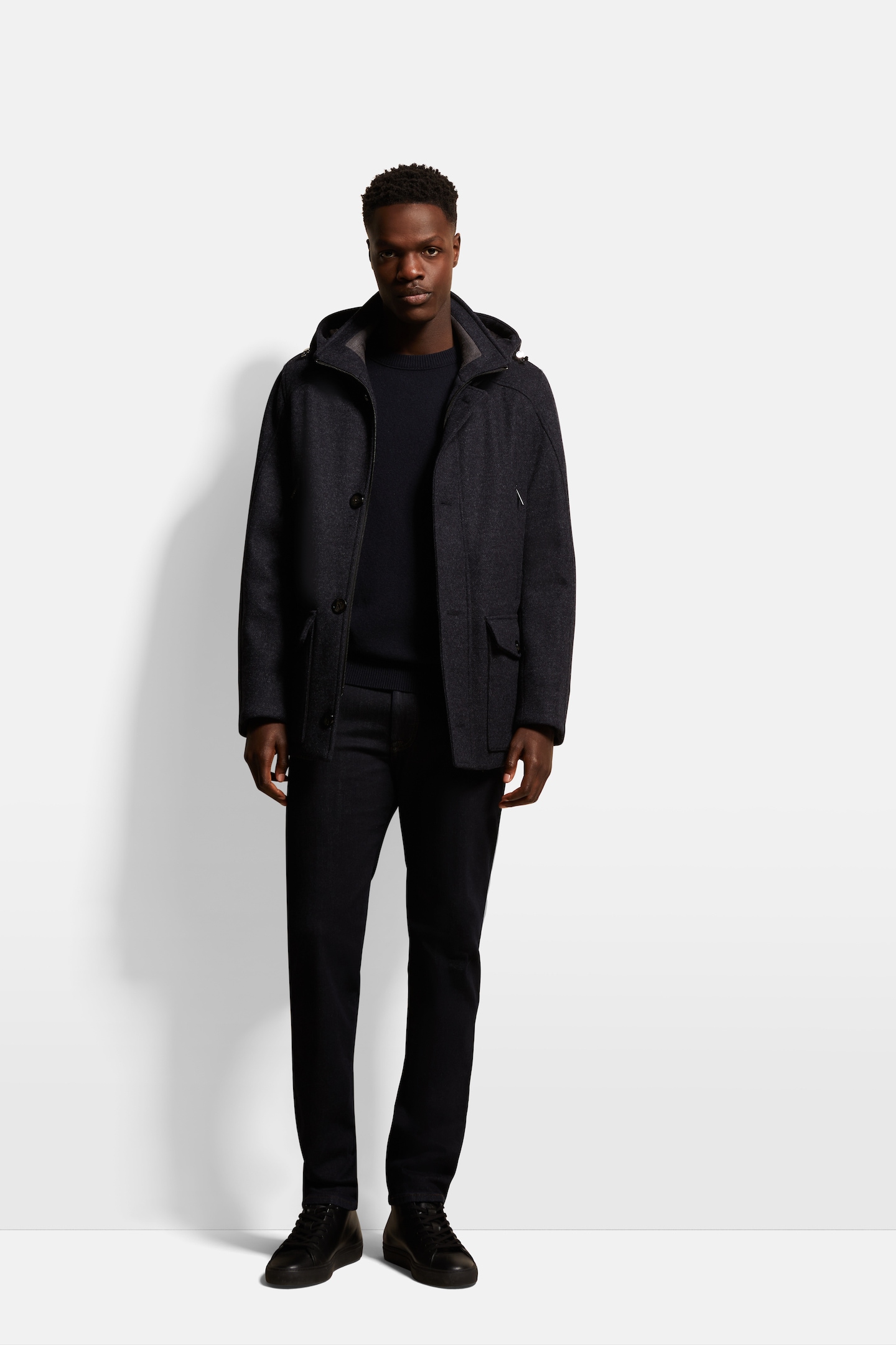 bugatti Langjacke, mit Kapuze, mit abnehmbarer Kapuze