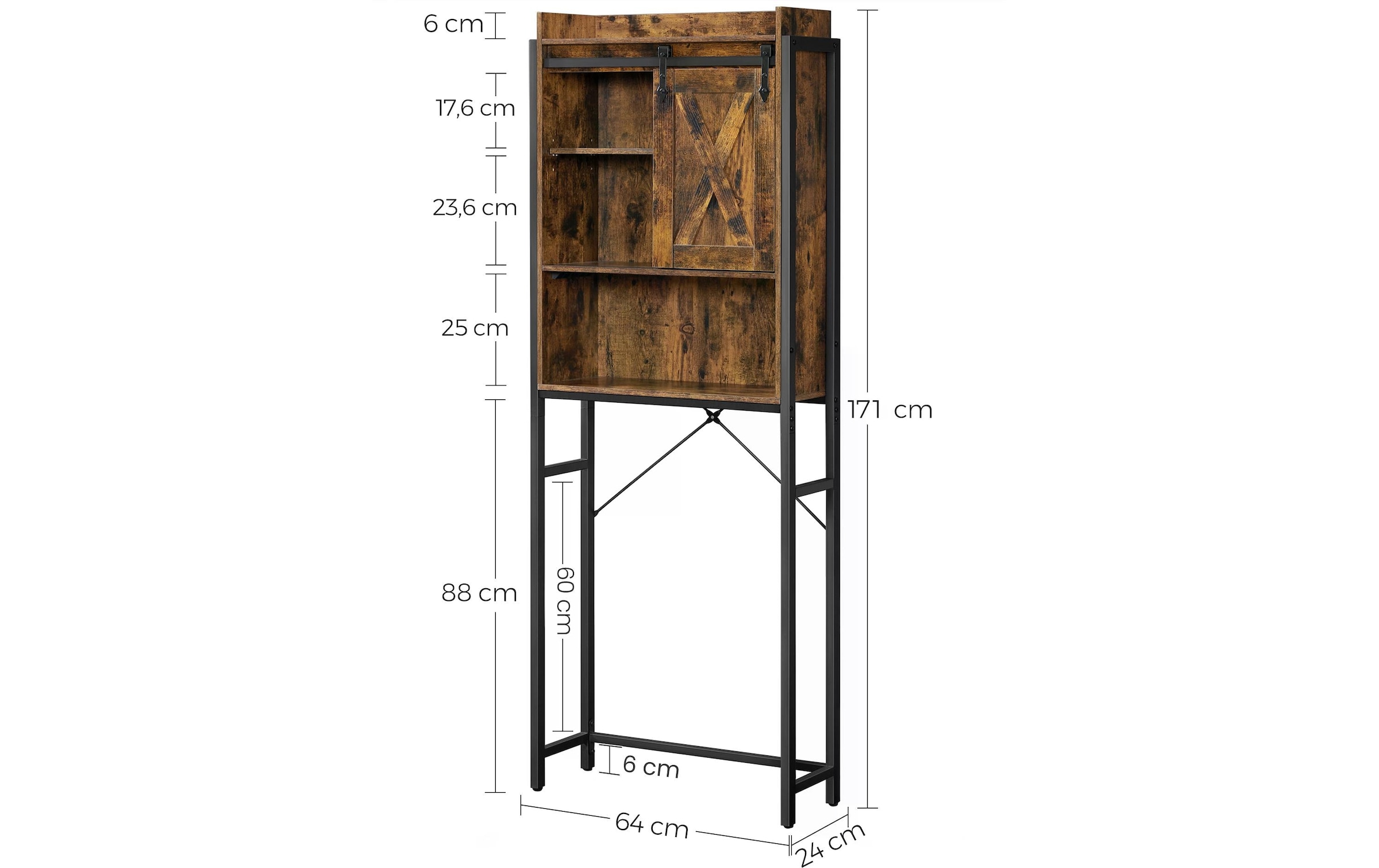 VASAGLE Badregal »64 x 24 x 171 cm«
