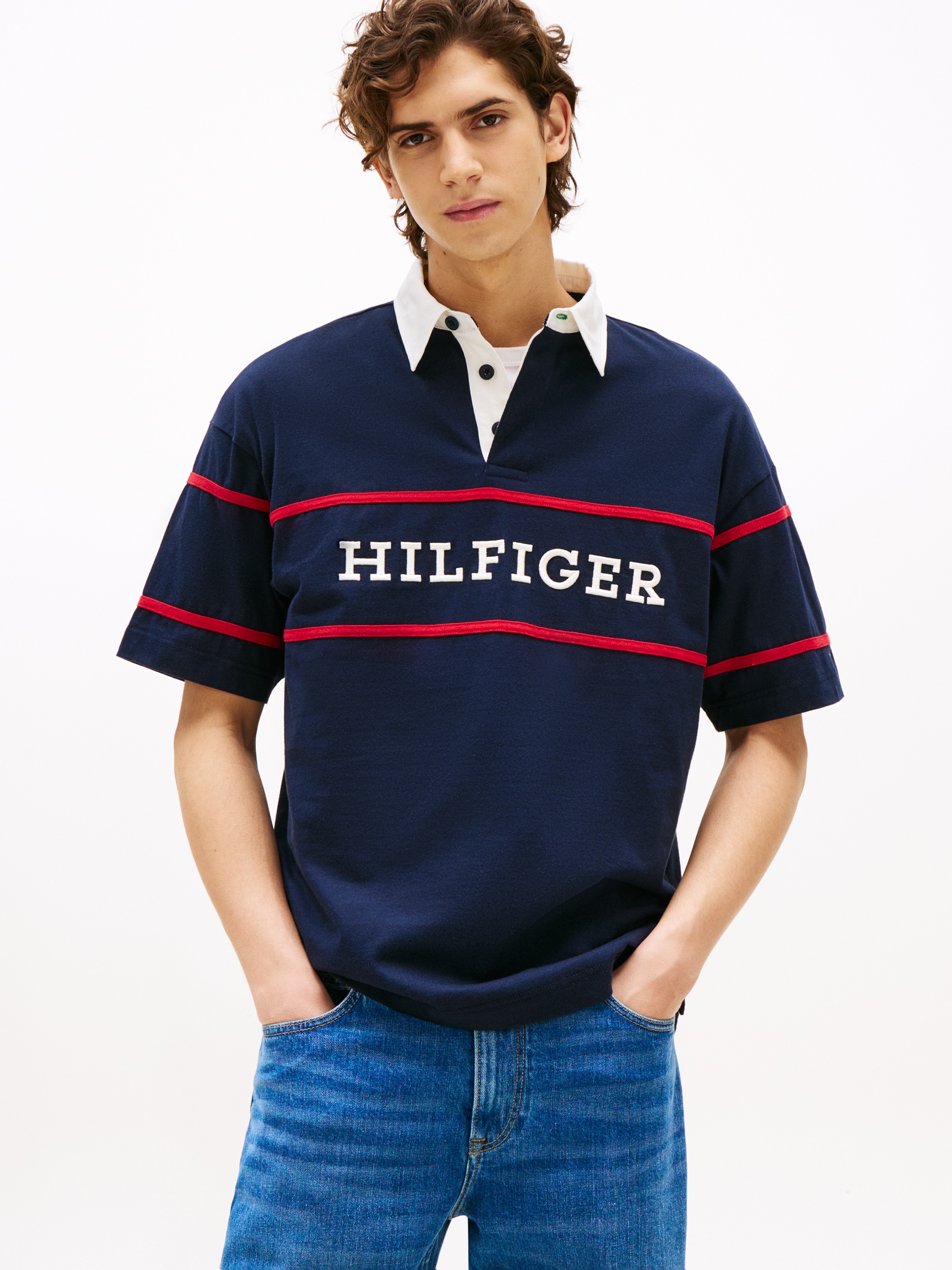Image of Tommy Hilfiger Rugbyshirt "AMERICANA COLOURBLOCK SS RUGBY"