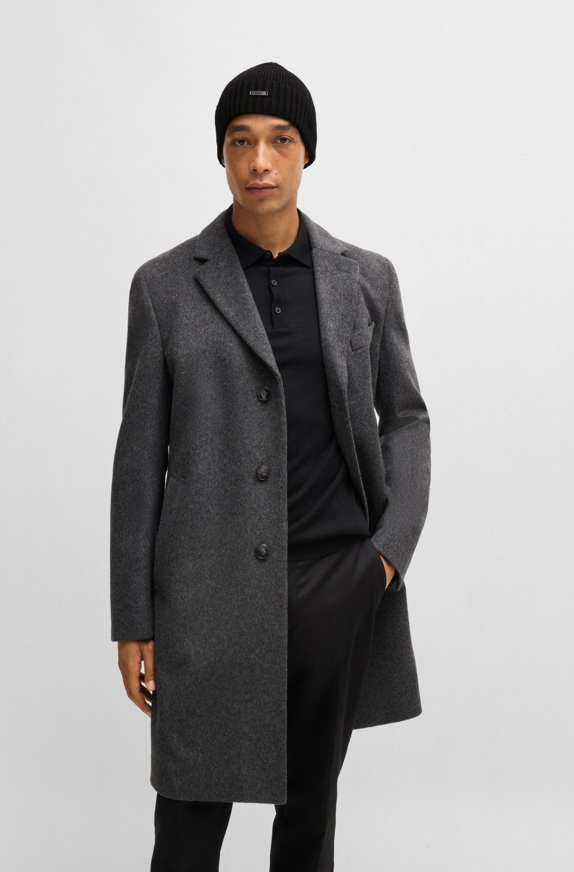 BOSS Bonnet »Fati« aus Rippenstrick