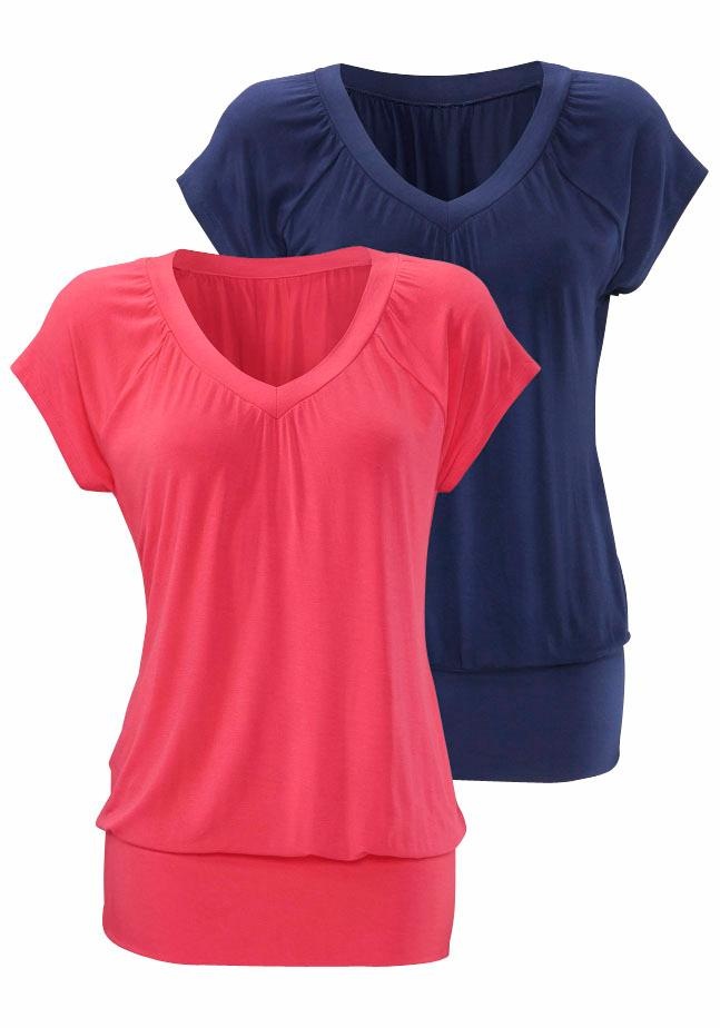 Image of LASCANA T-Shirt, (2er-Pack), mit breitem Bund bei Ackermann Versand Schweiz