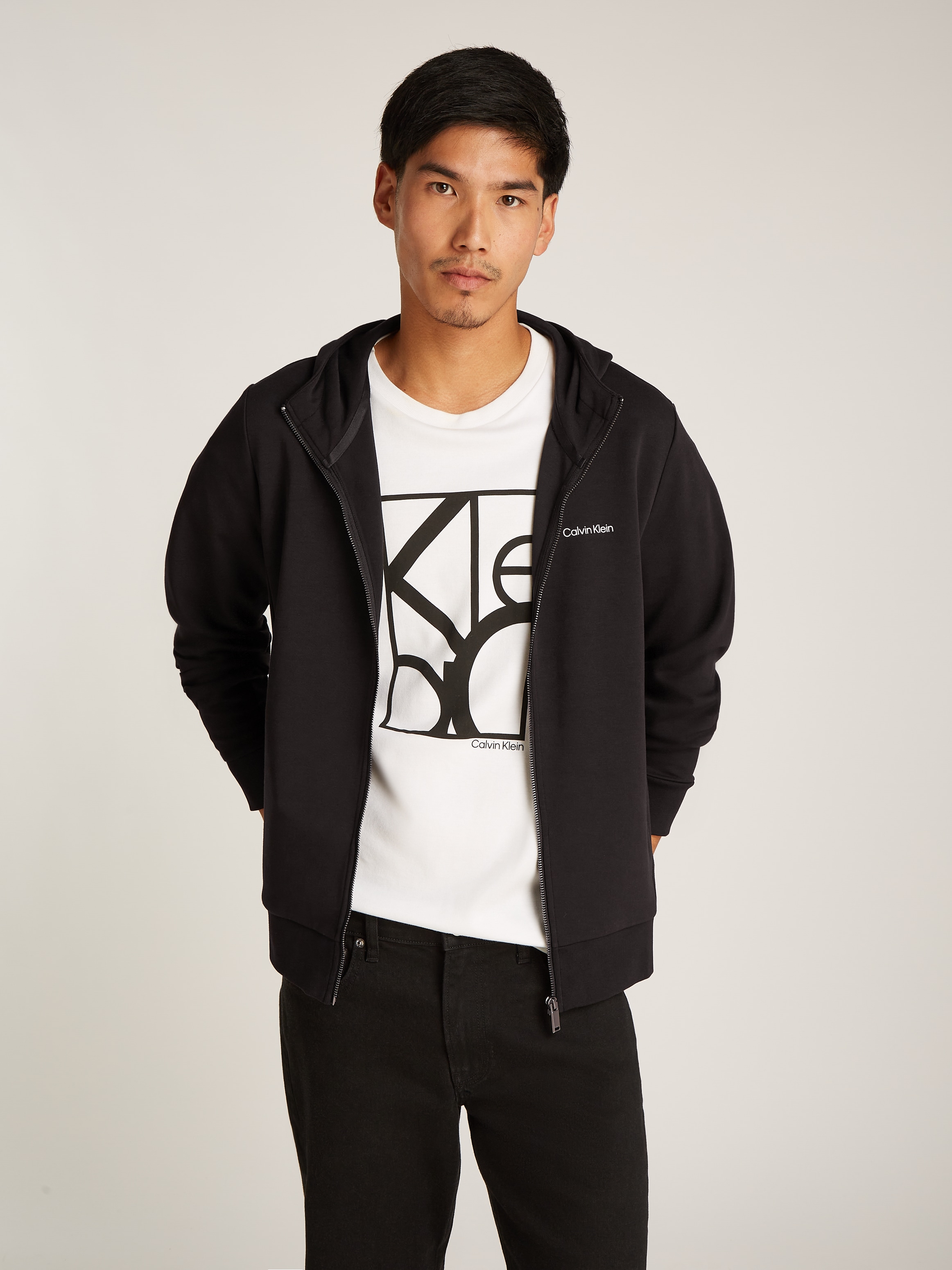 Calvin Klein Sweatjacke »MICRO LOGO REPREVE HOODIE JACKET«, mit Logoschriftzug