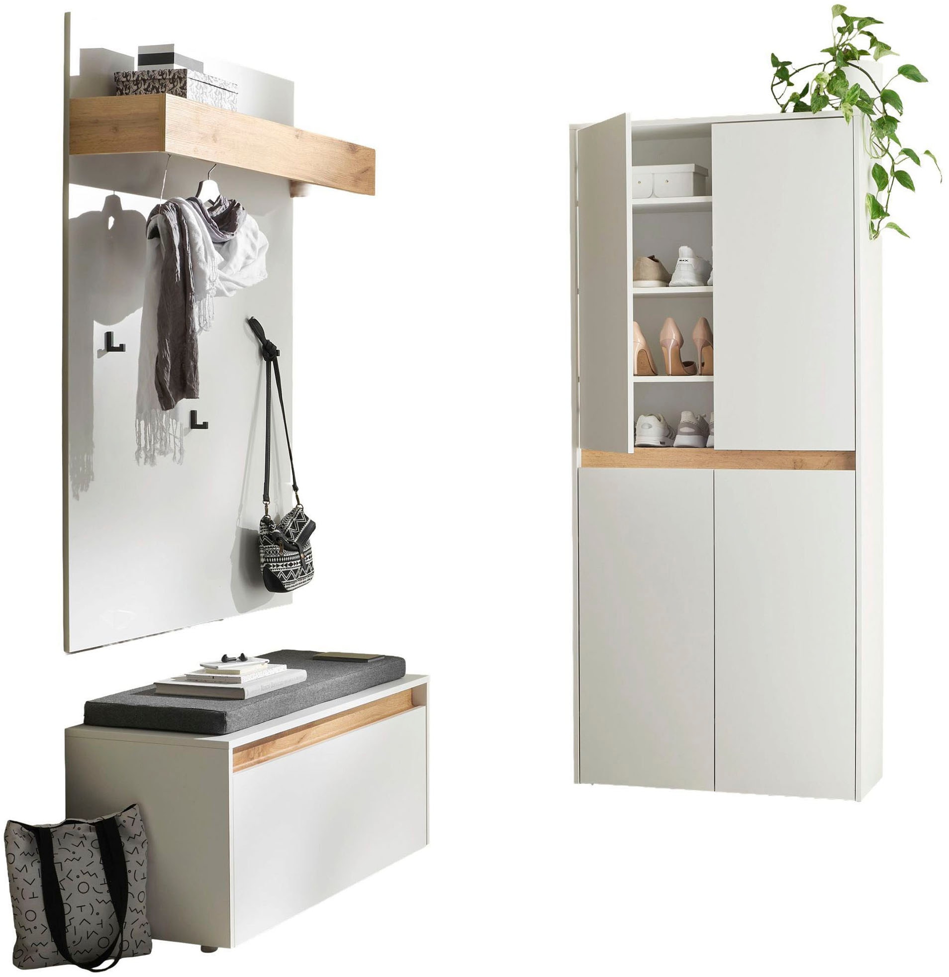 INOSIGN Garderoben-Set »City/Giron, moderne Garderobe, viel Stauraum, ca. 40 Schuhe« Set, 3 Stk. tlg.