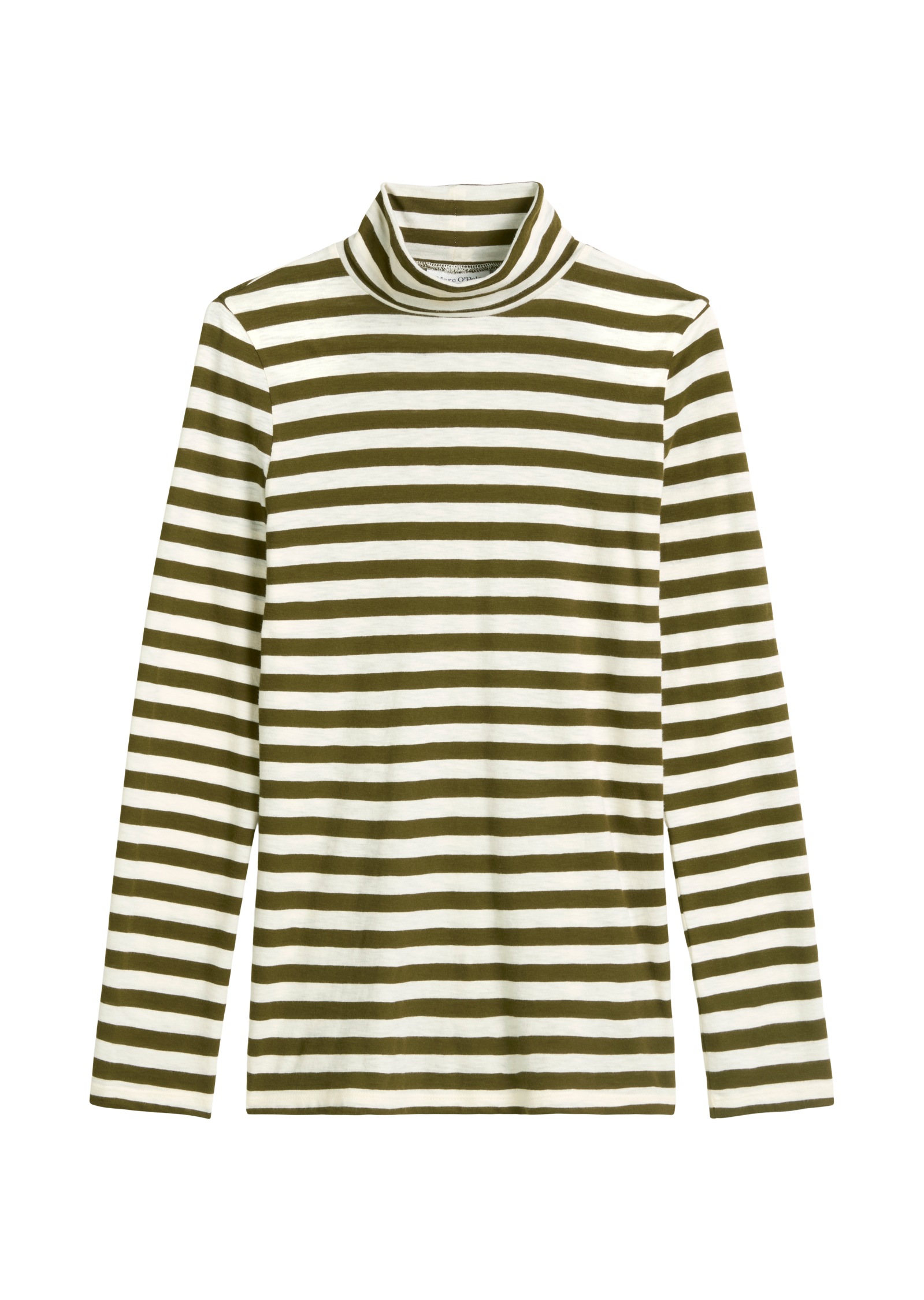 Marc O'Polo DENIM Rollkragenshirt, Langarmshirt mit Turtleneck, Slim Fit, geringelt, Jersey