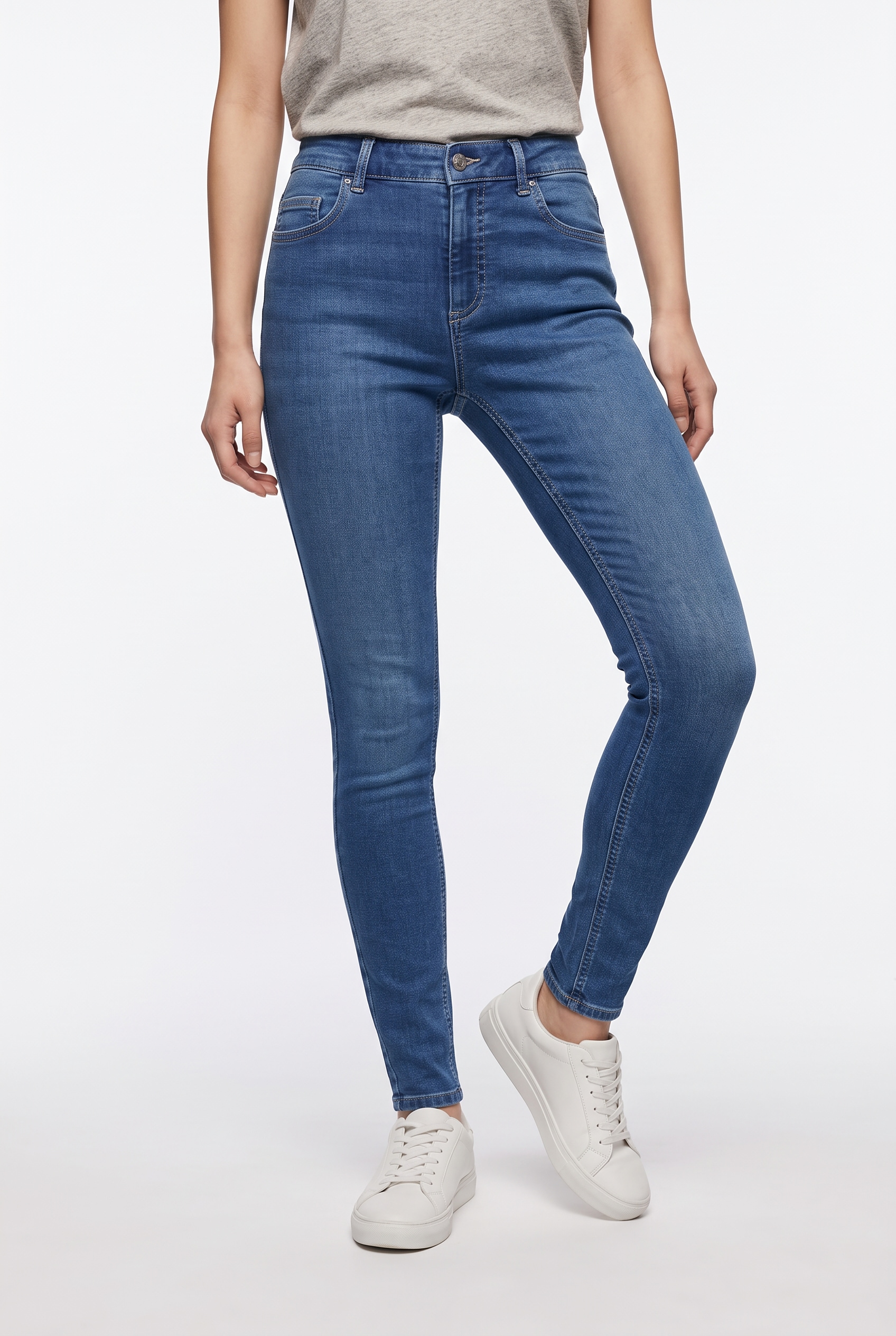 Image of ONLY Skinny-fit-Jeans "ONLSIW MID WAIST JOGG SK DNM" Baumwollmischung, mid waist