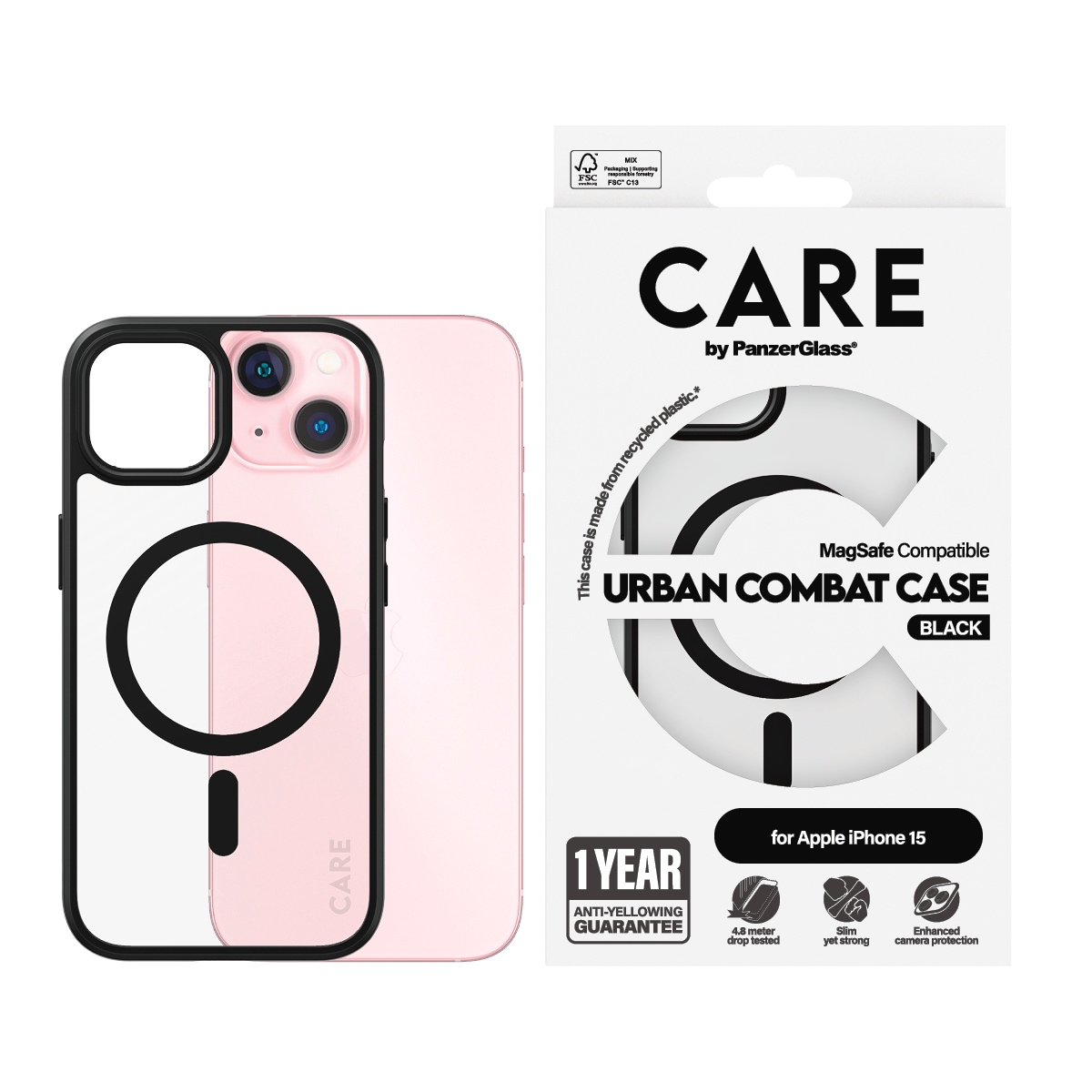 Image of CARE by PanzerGlass Handyhülle "Urban Combat Case mit MagSafe für Apple iPhone 15" Backcover, Schutzhülle, Handyschutzhülle, Case, Schutzcase, stossfest