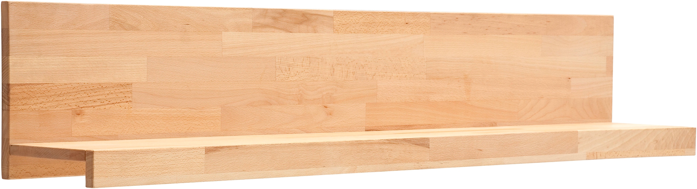 Image of MCA living Wandboard "Fenja Wandpaneel, Wandregal, Regal, Regal mit Boden" 1 Stk. tlg. Massivholz, Kernbuche, 1 Boden mit Blende, Breite 150 cm