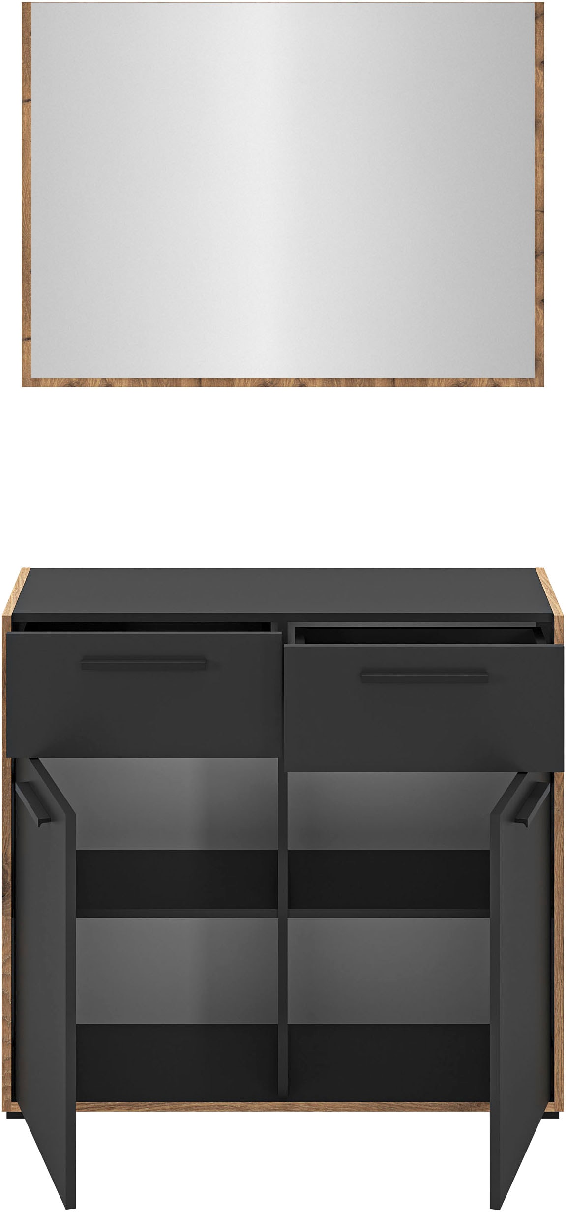 Home affaire Garderoben-Set »MUSTA, 2-teilig, bestehend aus: Kommode & Garderobenspiegel«