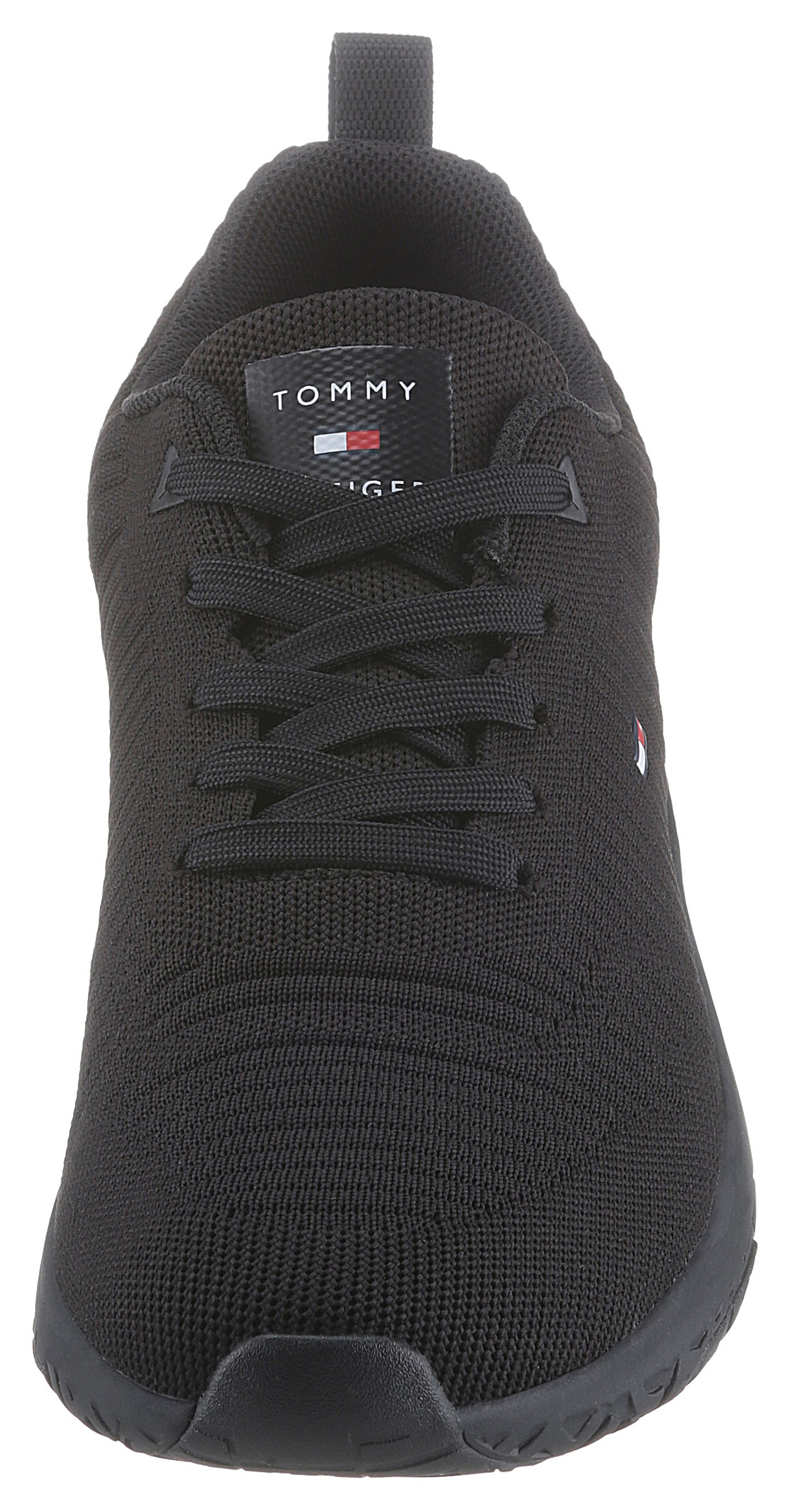 Tommy Hilfiger Sneaker »CORPORATE KNIT RIB RUNNER«, mit seitlicher Logoflagge, Freizeitschuh, Halbschuh, Schnürschuh