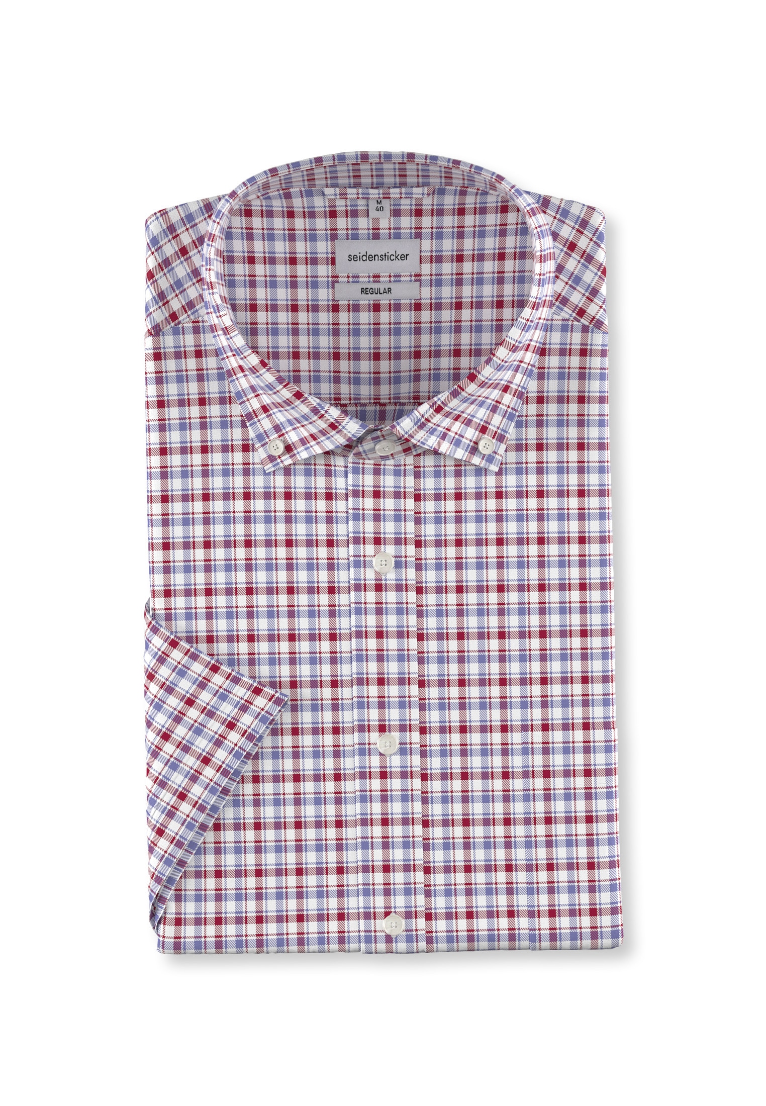seidensticker Businesshemd »Regular« Regular Kurzarm Button-Down-Kragen Karo