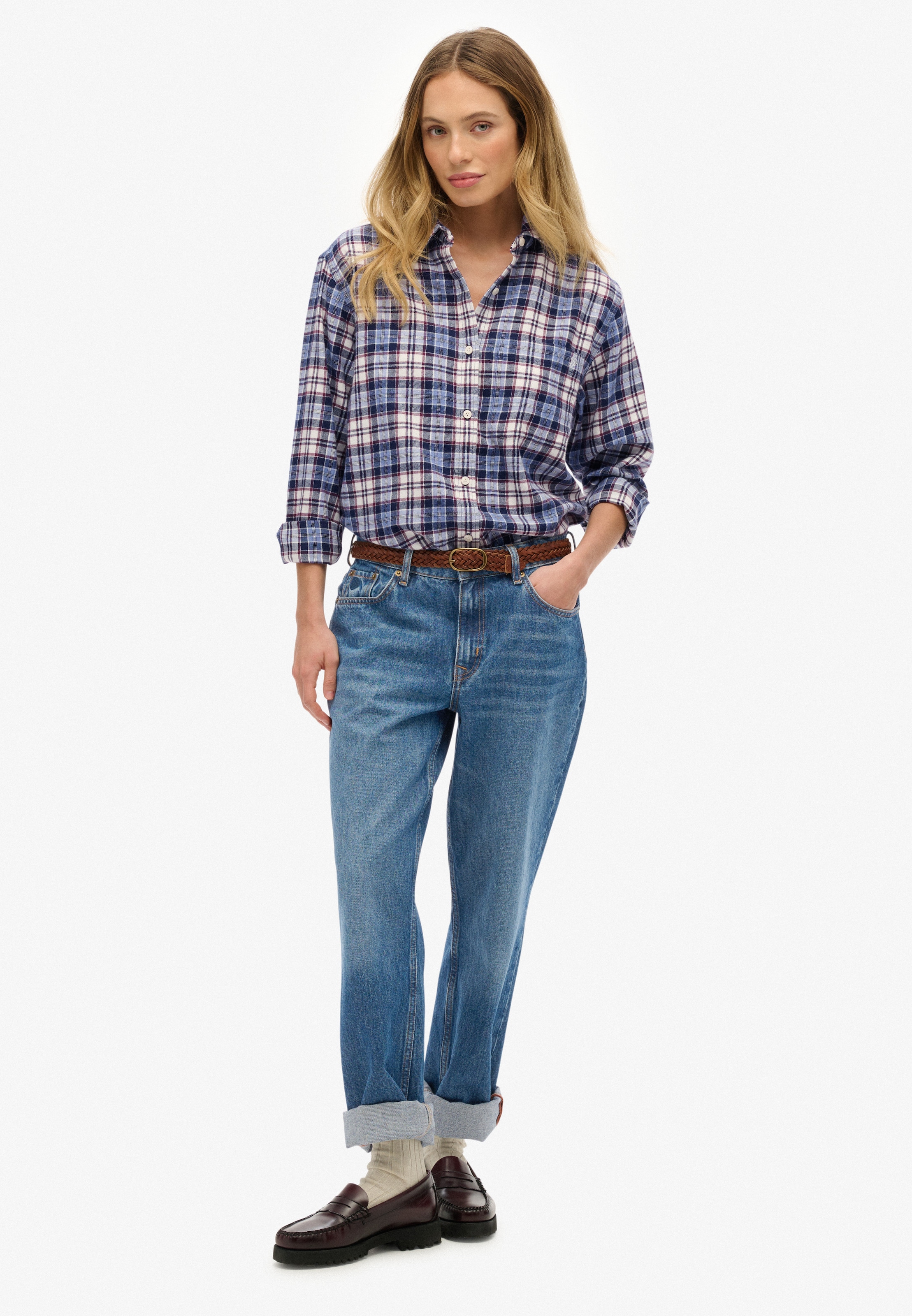 Superdry Karobluse »CHECK FLANNEL BOYFRIEND SHIRT«