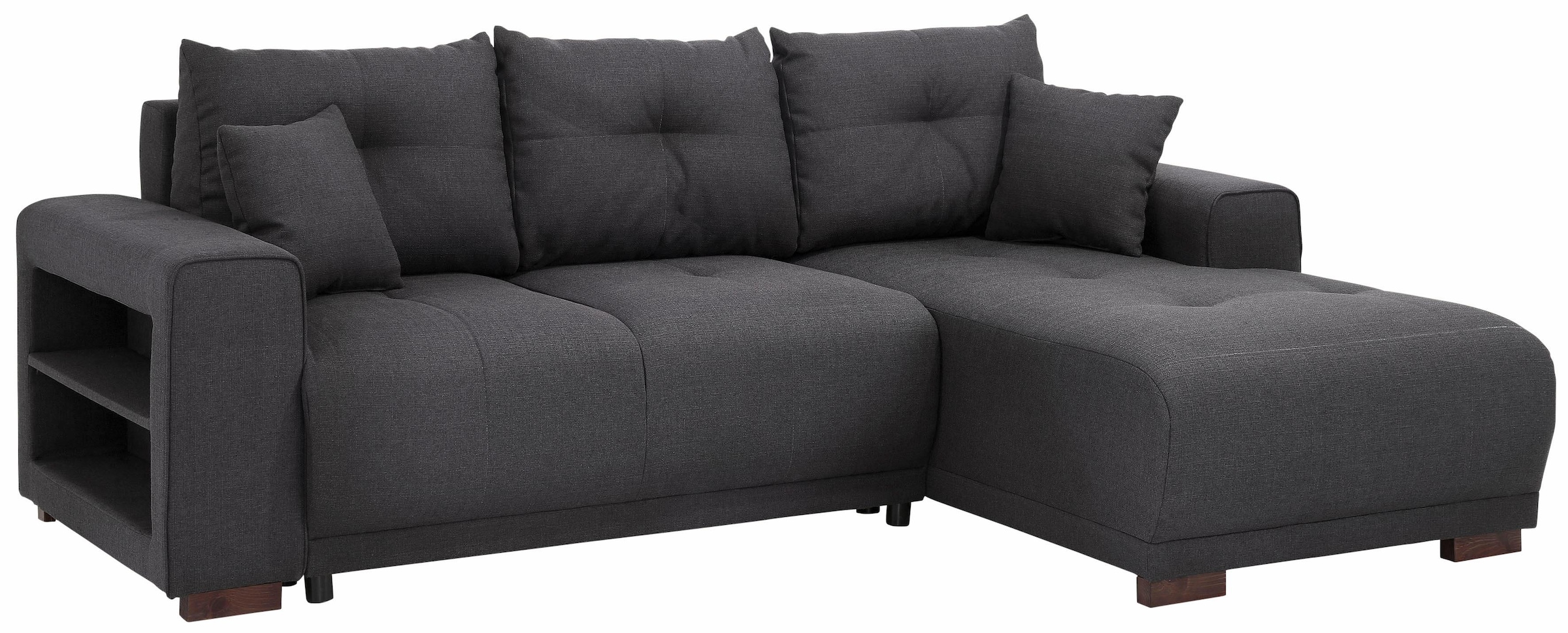 Home affaire Ecksofa »Viborg L-Form«, mit Regal in der Armlehne, wahlweise mit Bettfunktion