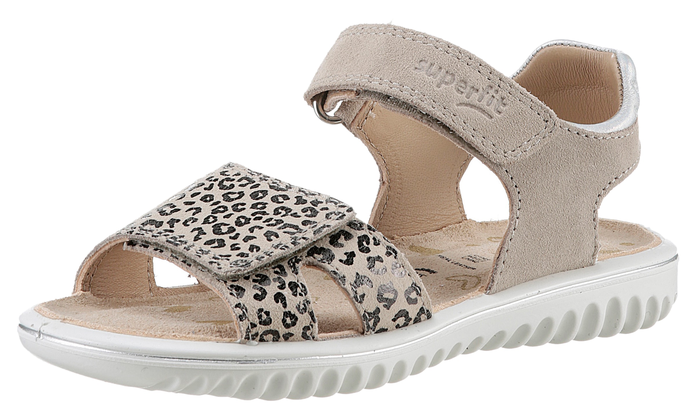 Image of Superfit Sandale "SPARKLE WMS: mittel" Klett-Sandalette mit Leomuster, Grössenschablone zum Download
