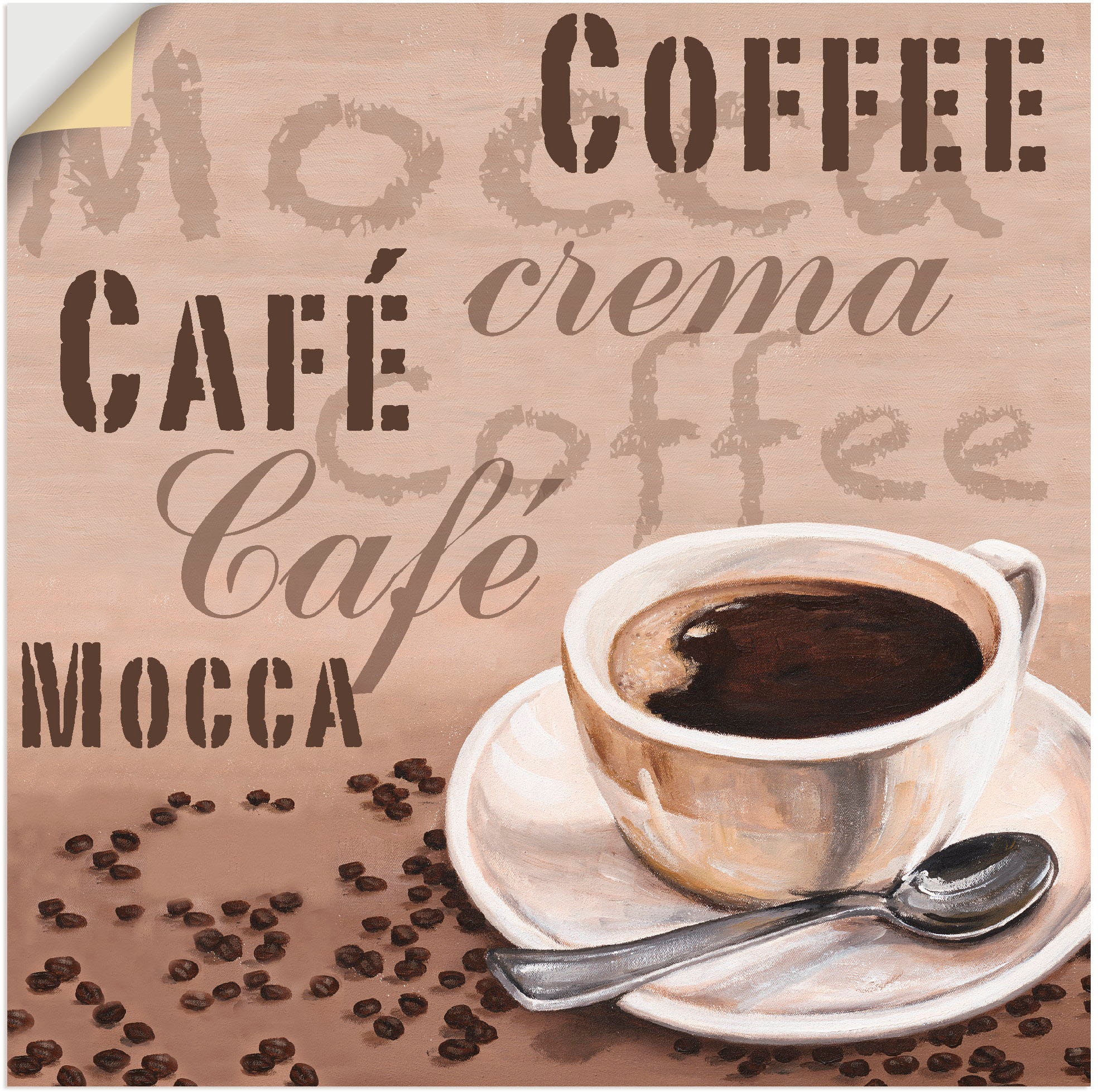 Image of Artland Wandbild »Mocca - Kaffee«, Getränke, (1 St.), in vielen Grössen & Produktarten - Alubild / Outdoorbild für den Aussenbereich, Leinwandbild, Poster, Wandaufkleber / Wandtattoo auch für Badezimmer geeignet bei Ackermann Versand Schweiz
