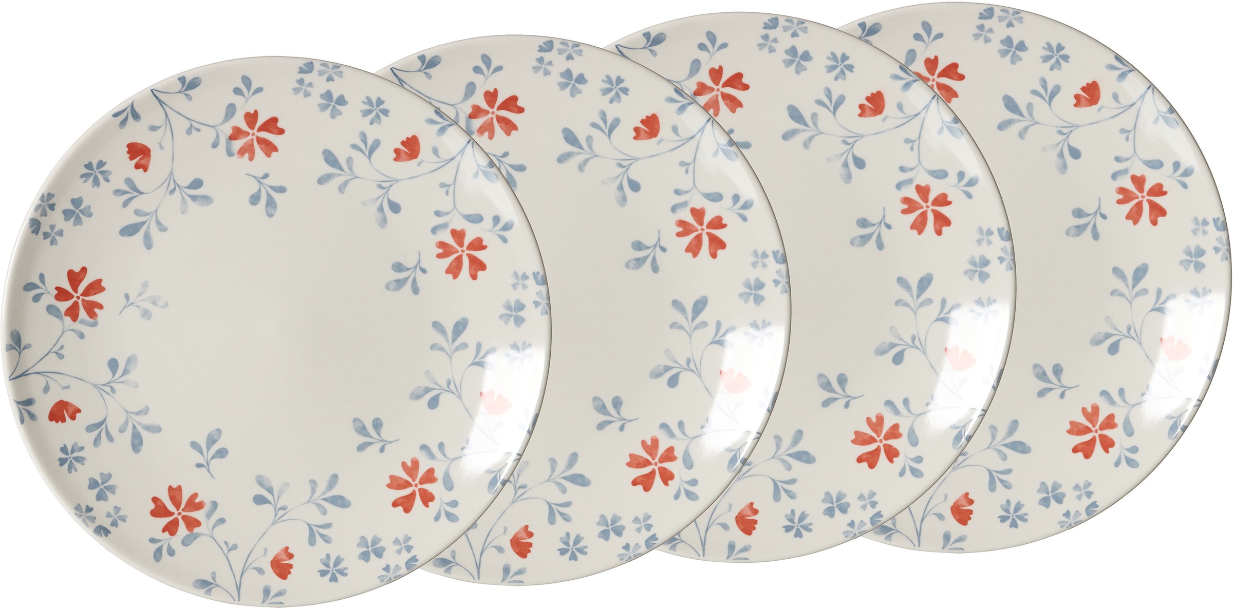 Image of Ritzenhoff & Breker Speiseteller »Julia«, (Set, 4 St., 4 Speiseteller, je 26,5 cm Durchmesser), mit Floral-Dekor, Ø 26,5 cm bei Ackermann Versand Schweiz