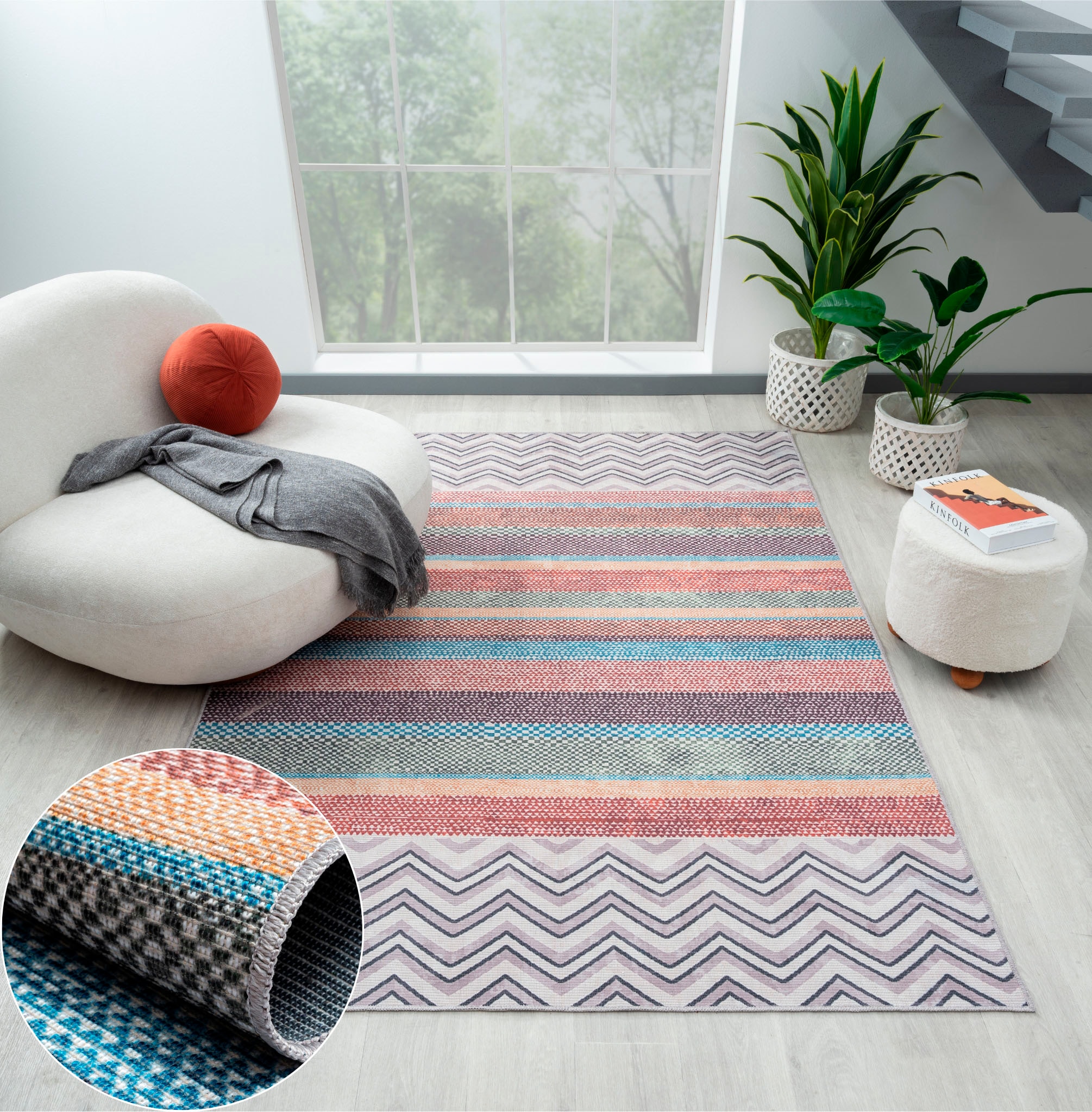 Image of Myflair Möbel & Accessoires Teppich "Vivi, LAGERRÄUMUNG" rechteckig 10 mm Höhe bedruckt, modernes Design, In- & Outdoor geeignet, waschbar