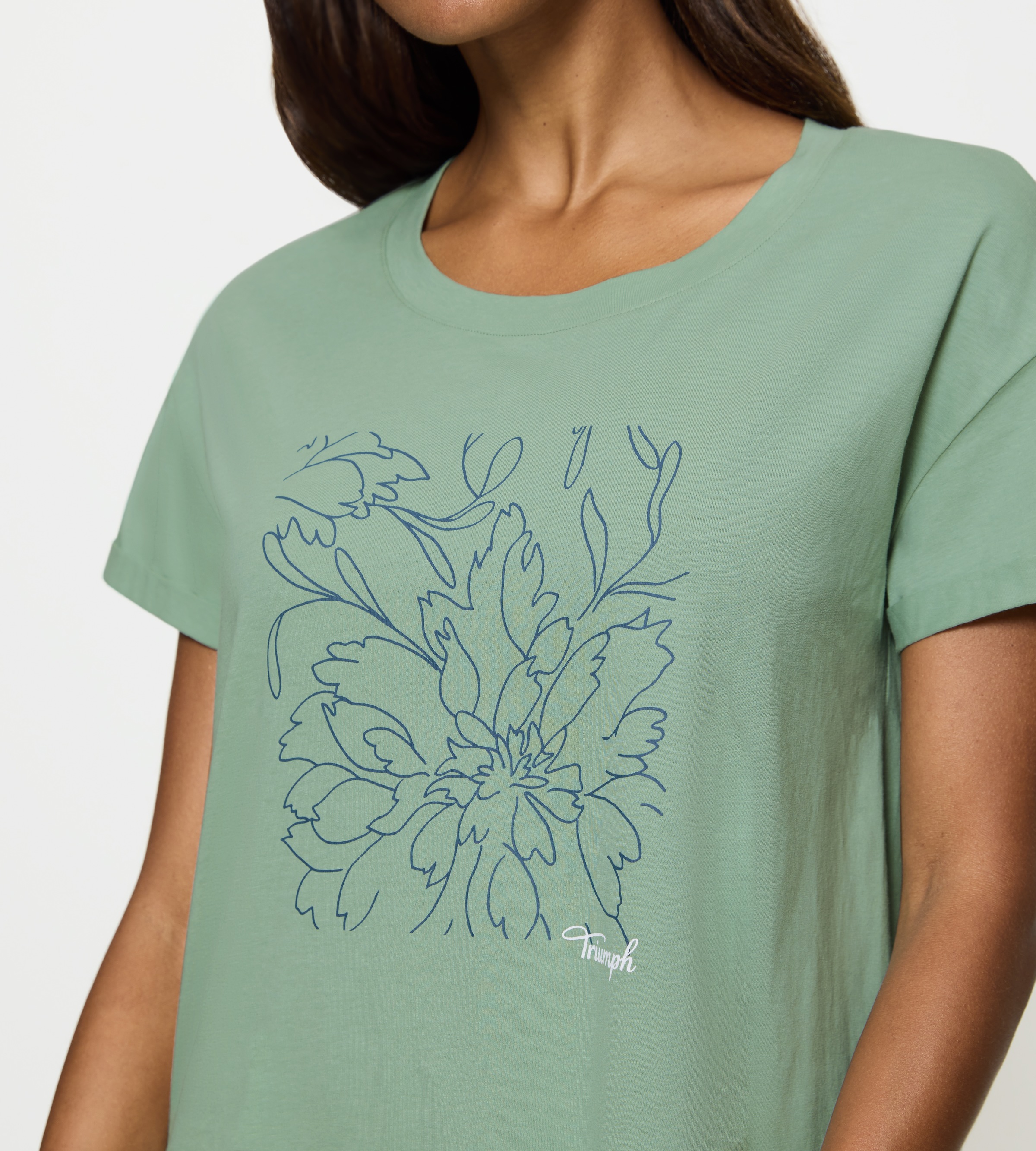 Triumph Nachthemd »Nightdresses NDK X 01«, floraler Print vorn, Rundhals, Kurzarm