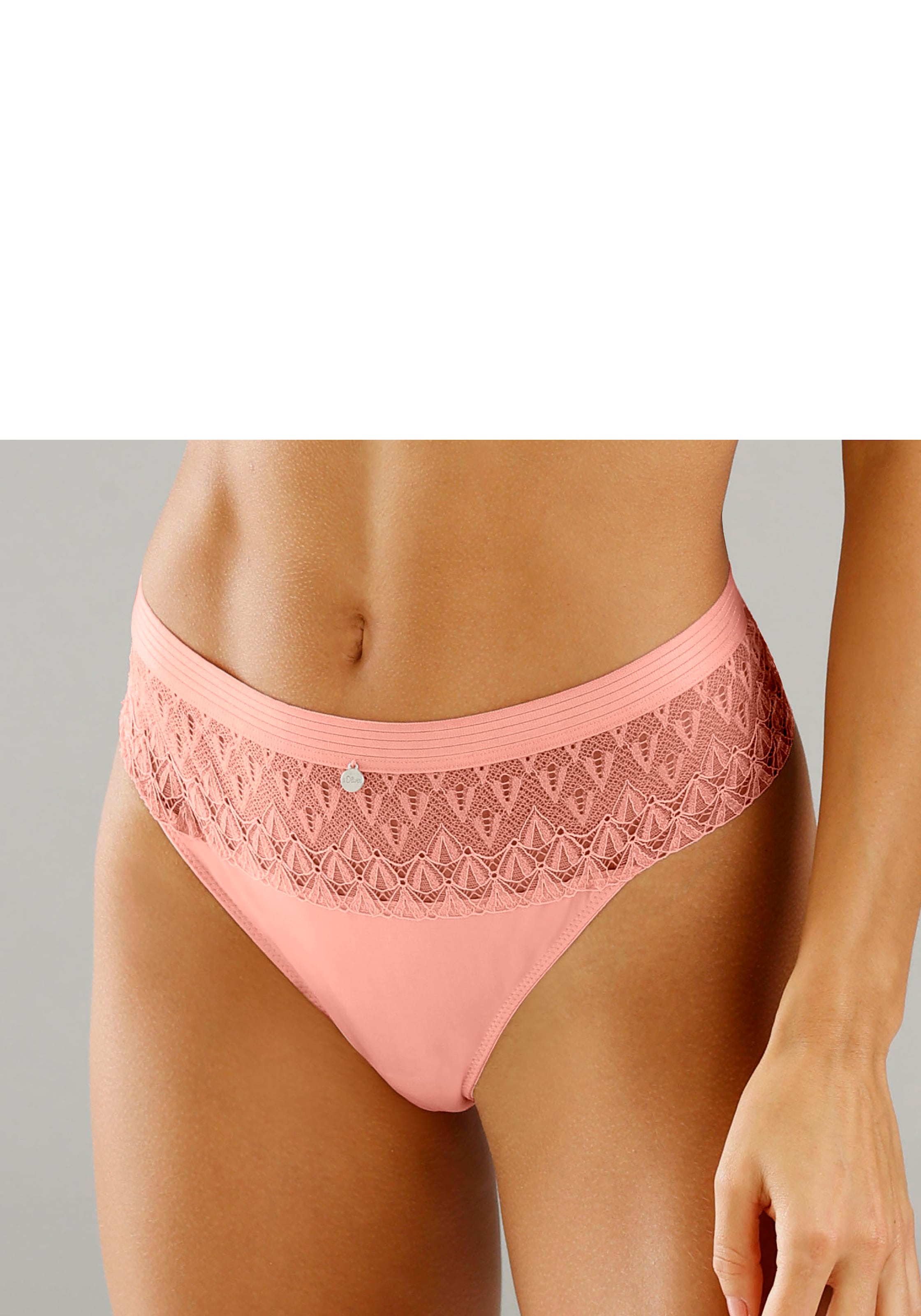 s.Oliver High-Waist-Slip aus graphischer Spitze in transparenter Optik