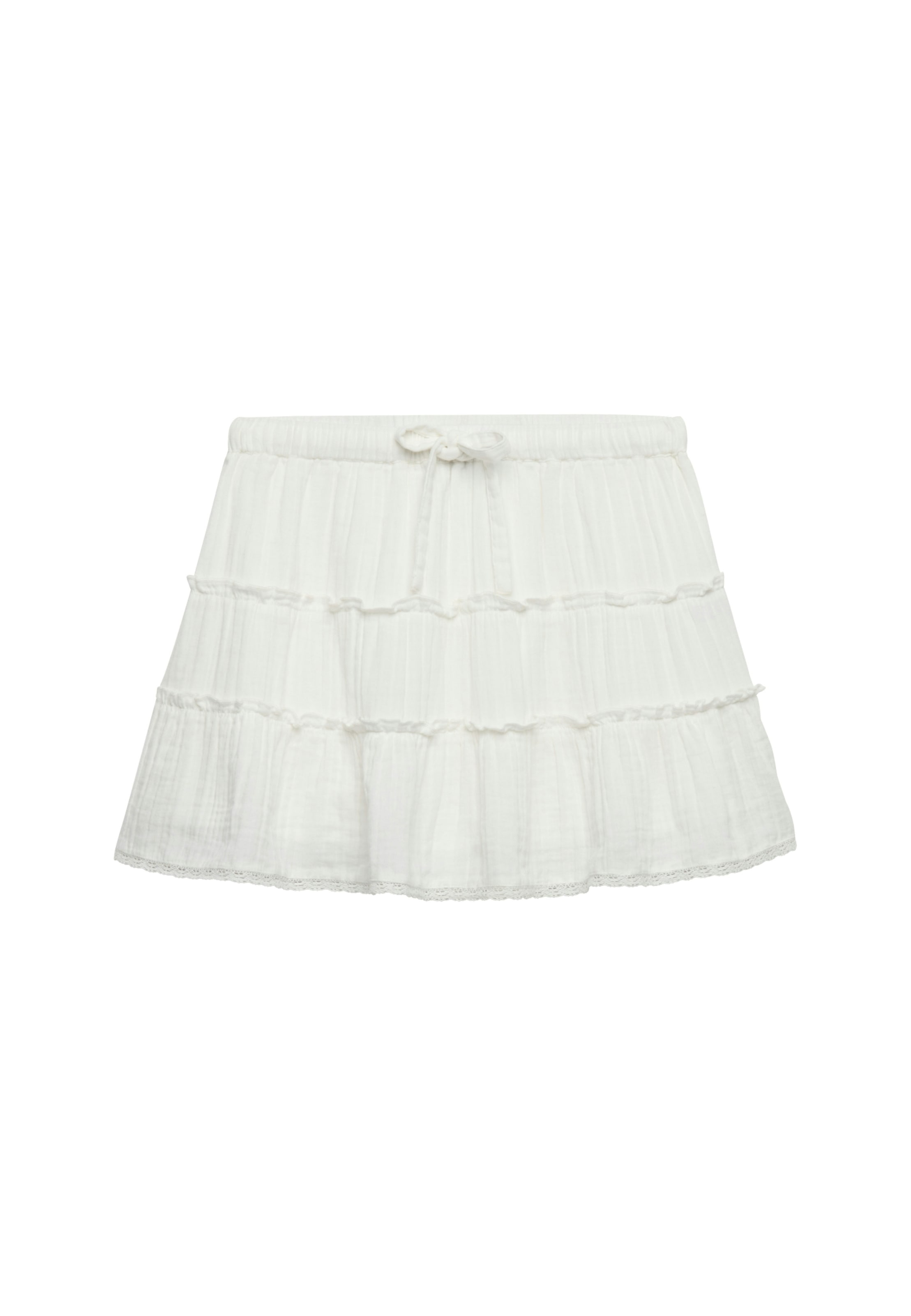 Superdry Sommerrock »CHEESECLOTH TIERED MINI SKIRT« aus Baumwolle, Regular Fit, mit Gummizug, unifarbene Optik