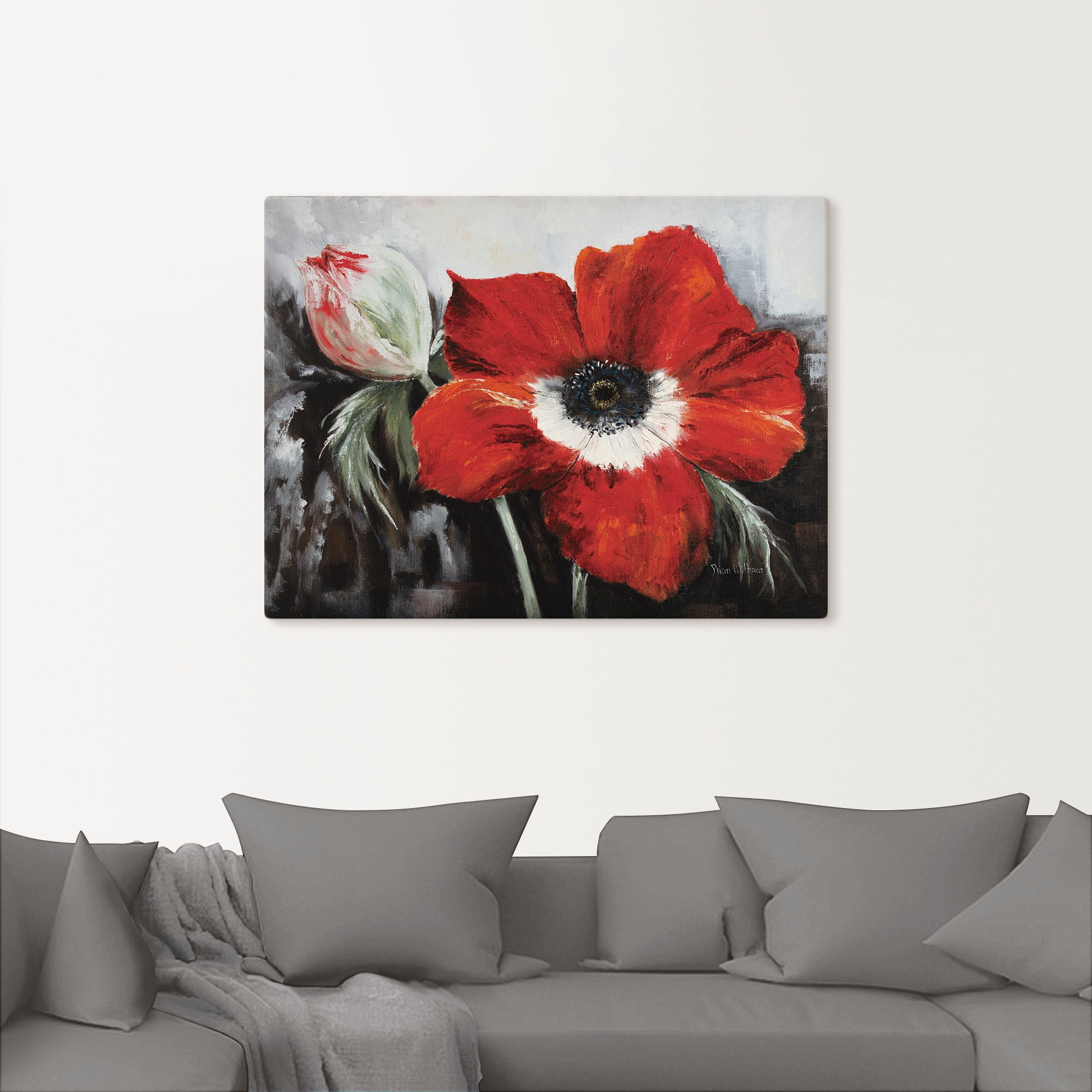 Artland Leinwandbild »Mohnblumen in voller Blüte« Blumen 1 Stk. tlg. auf Holzrahmen gespannt