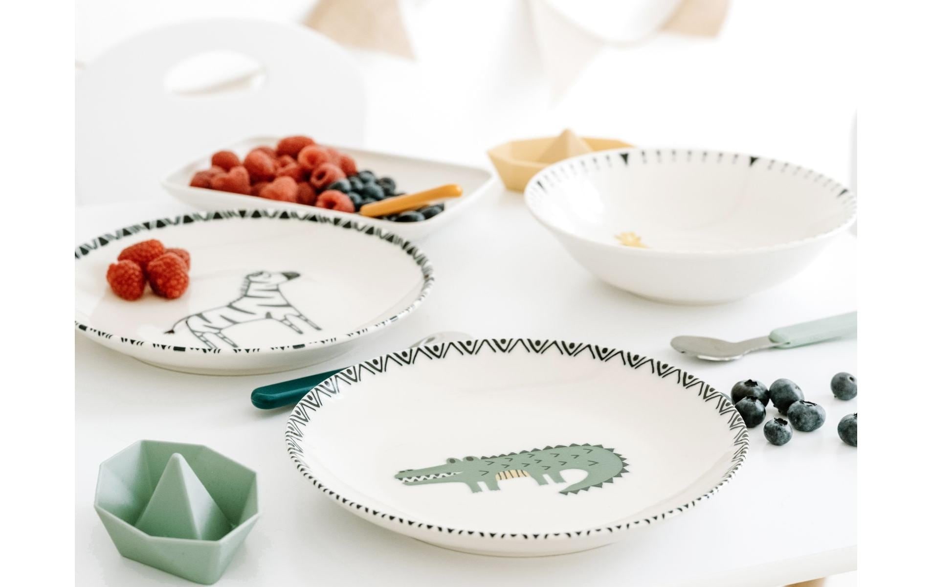 CreaTable Set de vaisselle pour enfants »Safari 8-teilig Steinzeug Bunt«