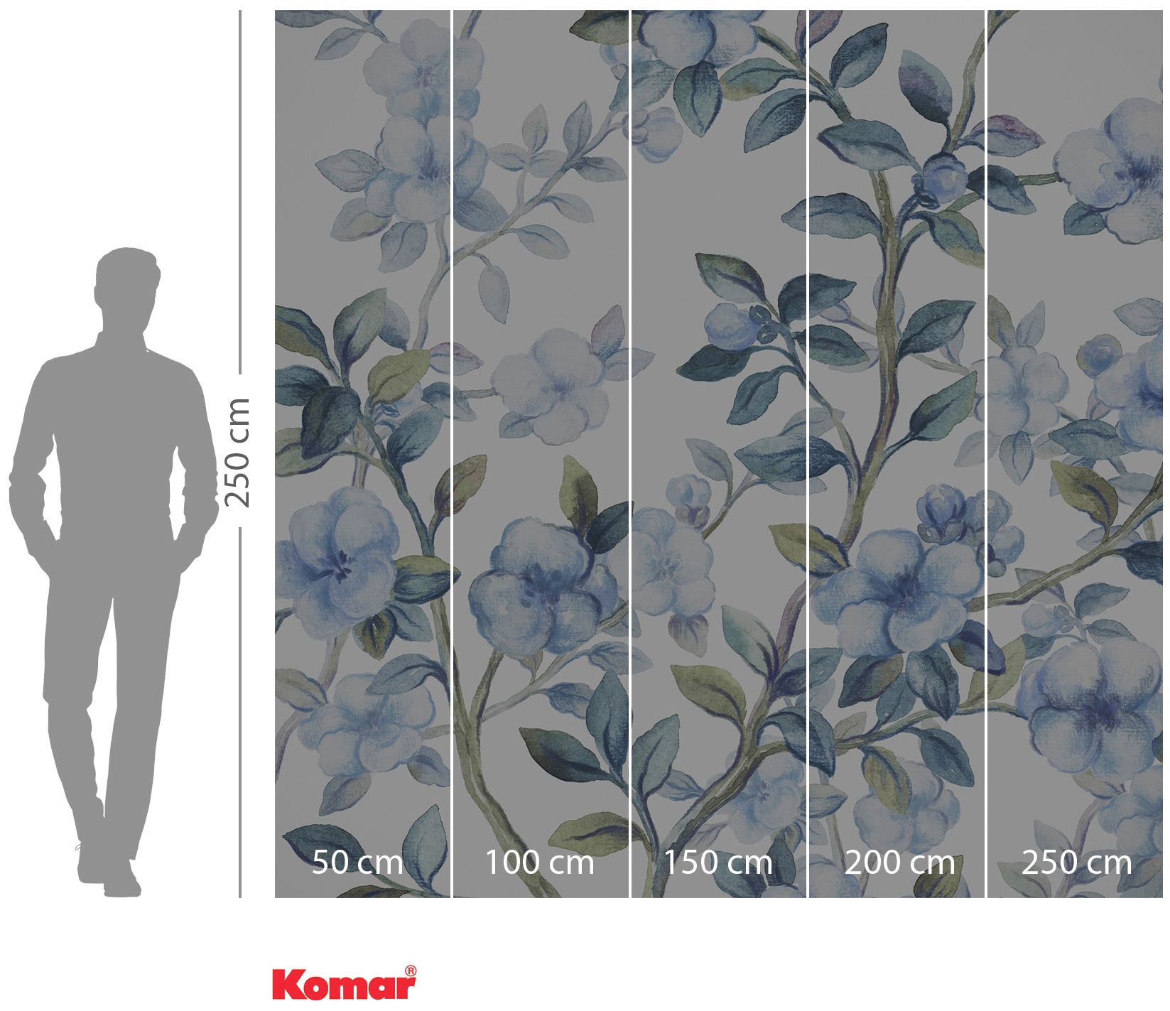 Komar Vliestapete »Digitaldruck Vlies -  Bleu Ciel - Grösse 250 x 250 cm« bedruckt glatt Wohnzimmer, Schlafzimmer