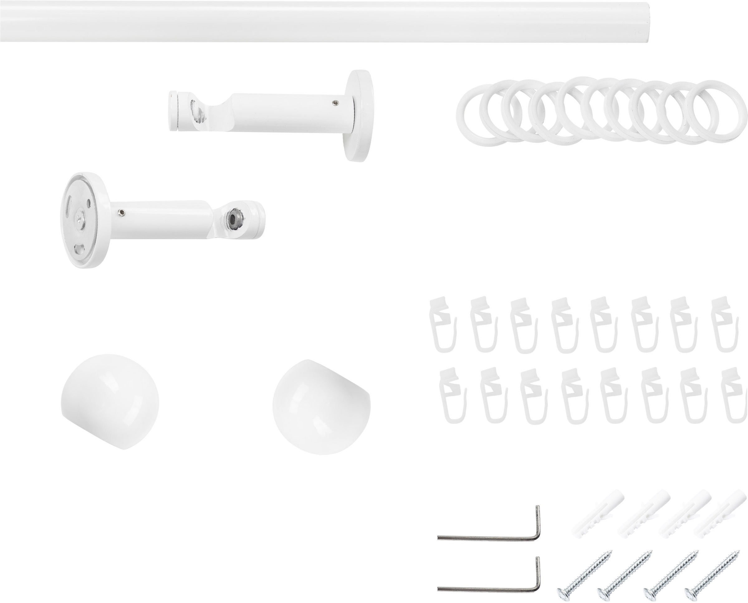 SN DECO GROUP Gardinenstange »Gardinenstange Strassburg Ø 19 mm, 1-läufig, Fixmass, verschraubt« Ø 19 mm Fixmass;kürzbar