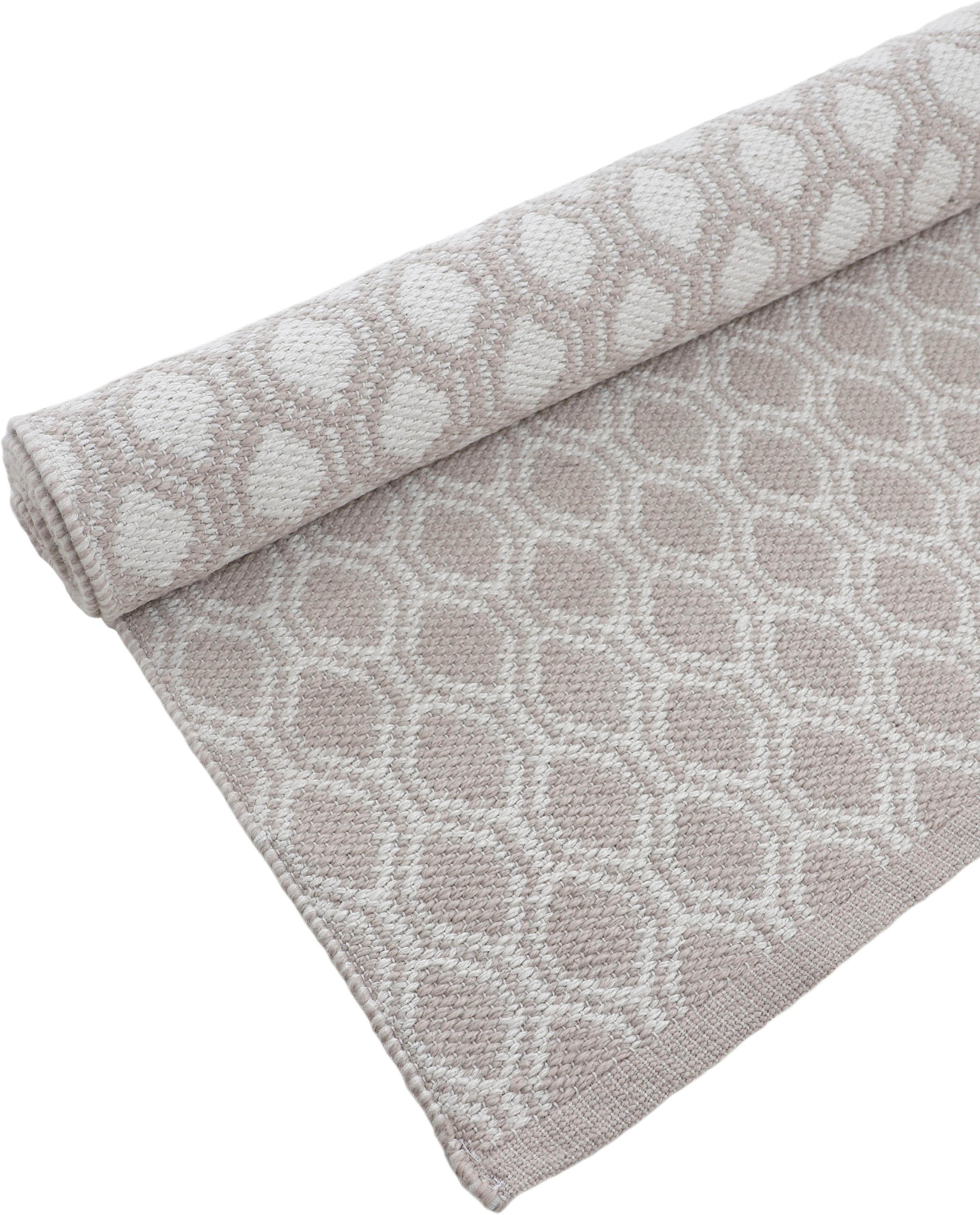 carpetfine Teppich »Frida 204«, 7 mm Höhe, Wendeteppich, 100% recyceltem Material (PET), Flachgewebe, Sisal Optik, Pflegeleicht und Robust, In- und Outdoor geeignet, Wetterfest und UV-beständig für Balkon, Terrasse, Garten, Wohn- und Schlafzimmer