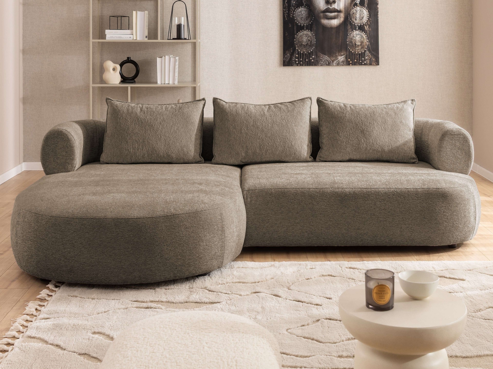Home affaire Ecksofa »LUSSAC L-Form Design-Sofa mit Zierkissen, Masse B/T/H: 257/159/78 cm« hoher Sitzkomfort und modernes Design, Sofa ohne Bettfunktion