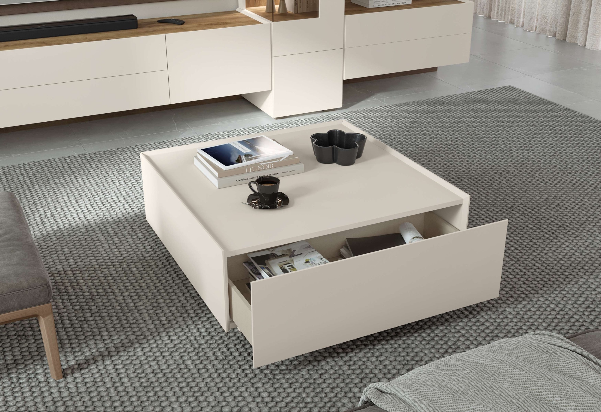 GOODproduct Couchtisch »Sky45« (H/B/T): 36/90/90cm,  Mit Rollen, lackiert mit wasserbasiertem UV-Lack