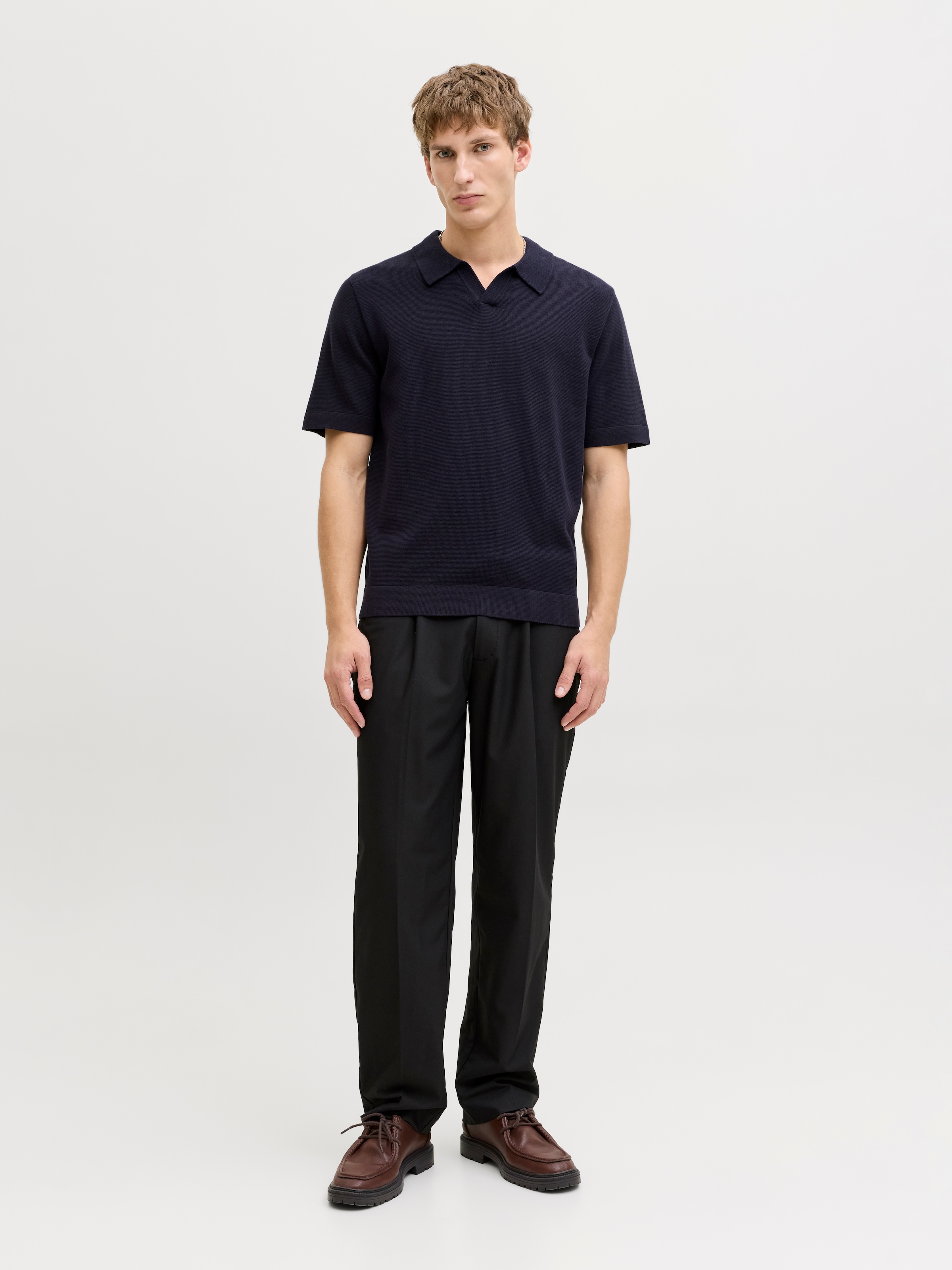 Jack & Jones Polokragenpullover »JPRBLAMILANO SPRING SPLIT NECK SS SN« Baumwollmischung, regular fit