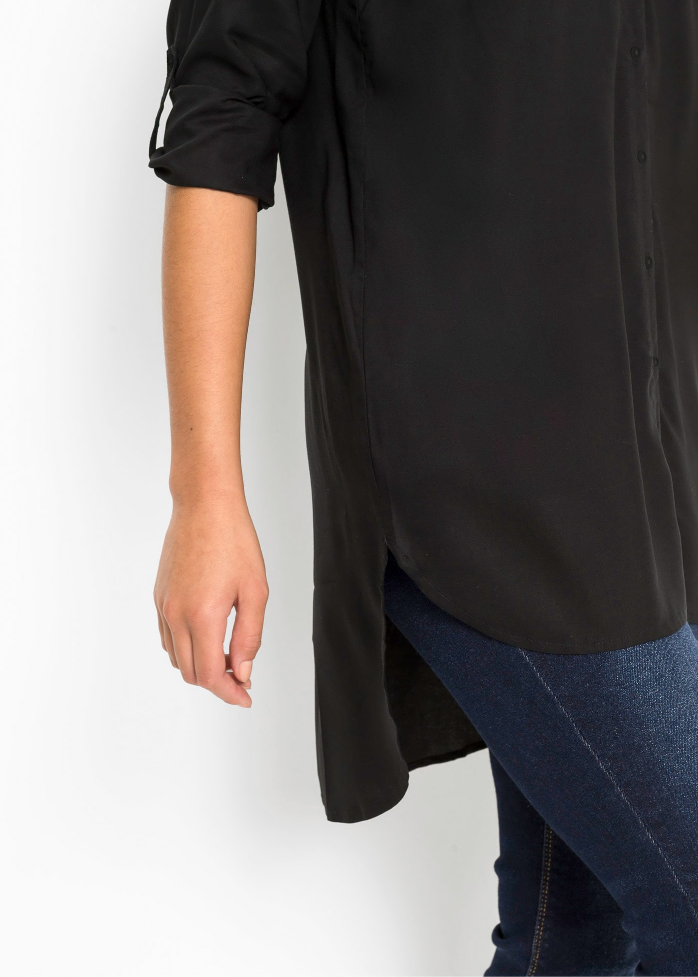 bonprix Blouse à manches longues »Bluse aus Baumwoll-Viskose Mix« Bluse aus Baumwoll-Viskose Mix