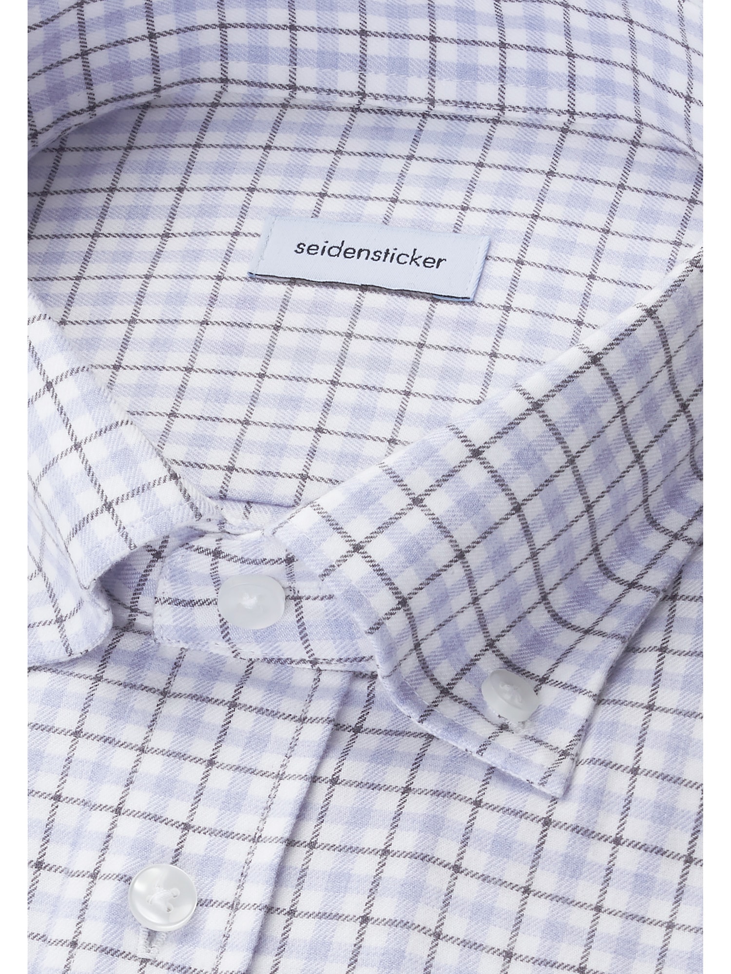 seidensticker Flanellhemd »Schwarze Rose« Regular 1/1 Button-Down-Kragen Karo
