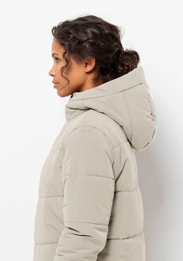 Jack Wolfskin Funktionsjacke »KAROLINGER LONG JKT W«, mit Kapuze