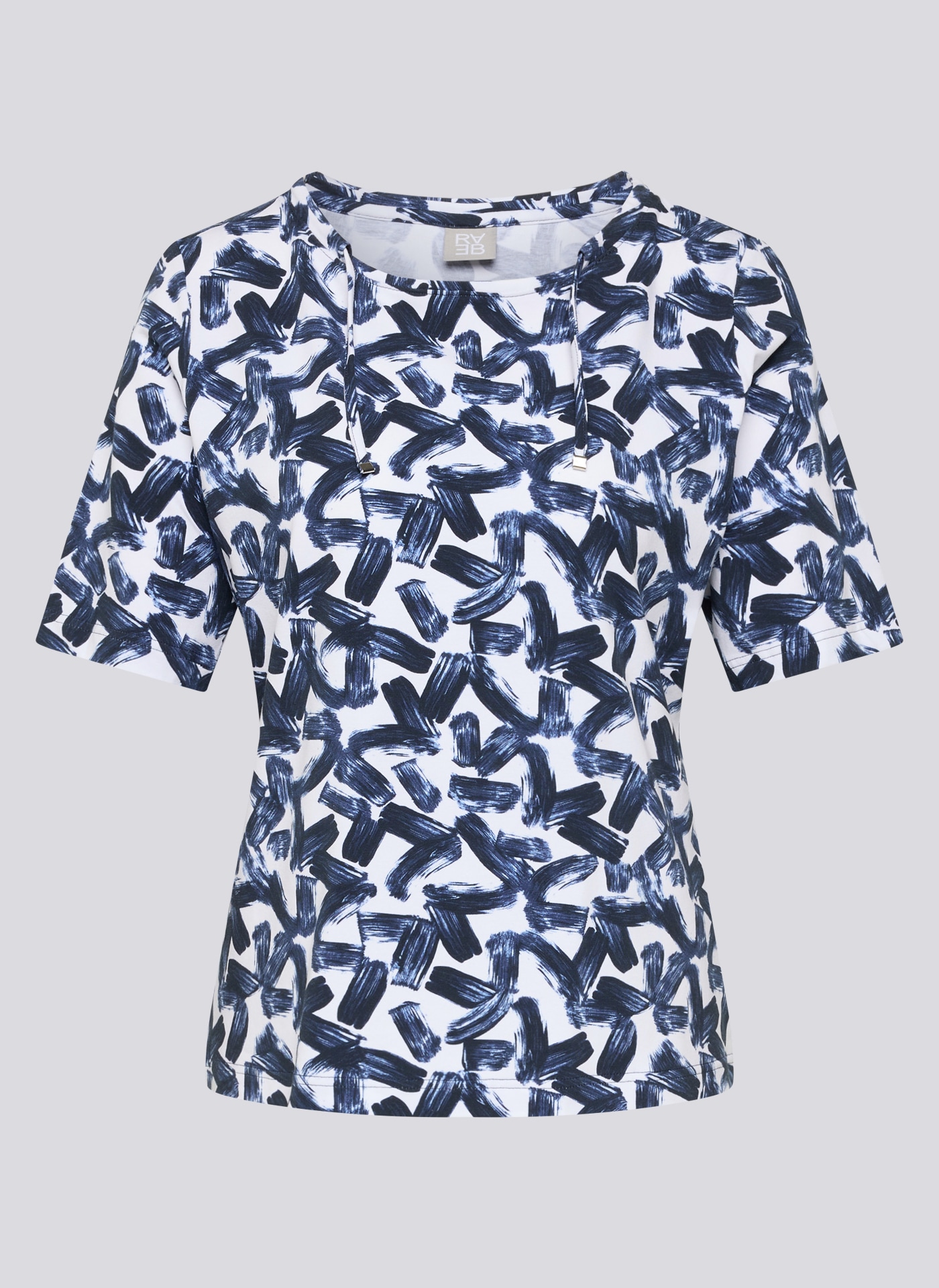 Rabe Shirt à col rond mit Allover-Muster