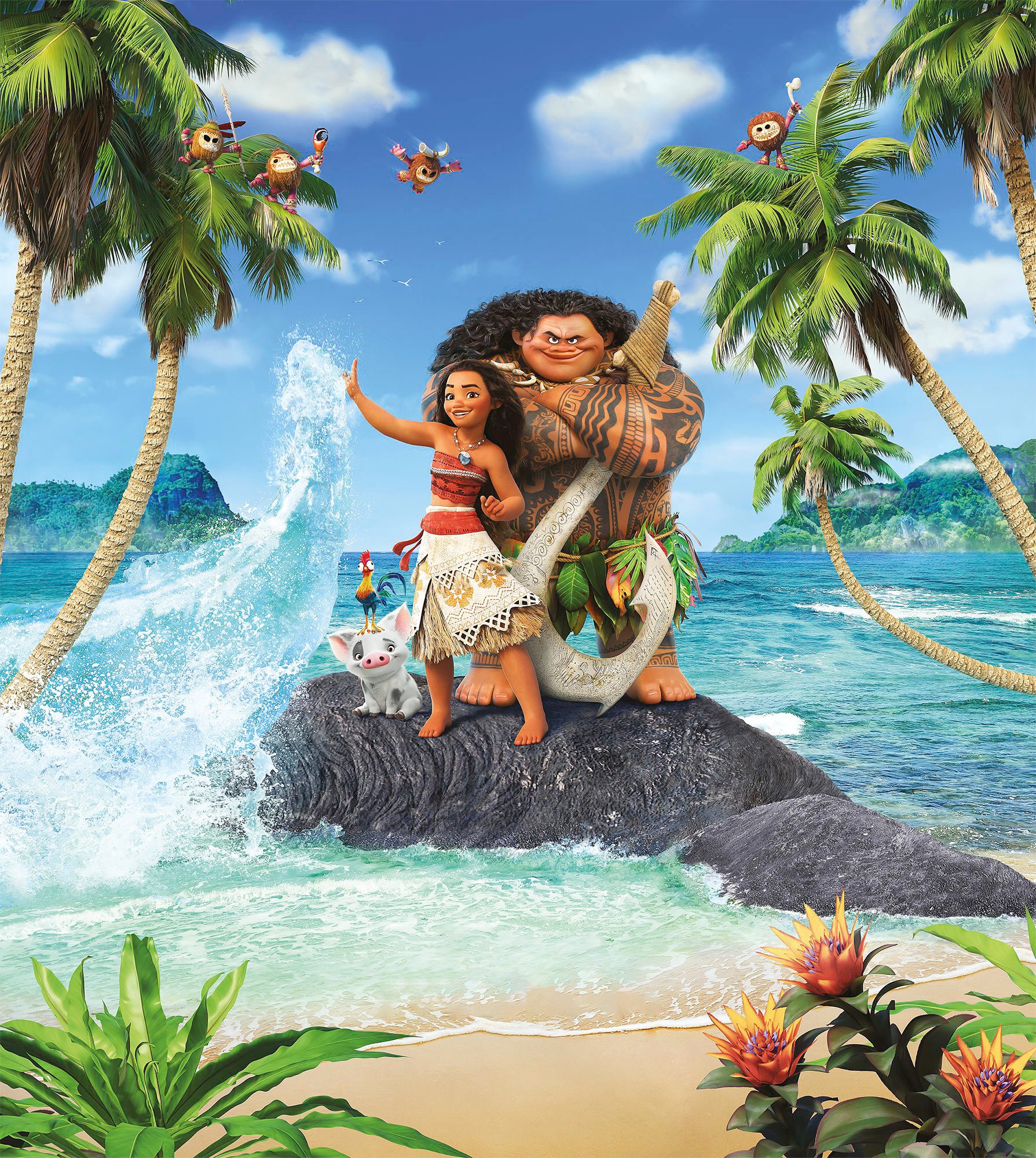Image of Komar Fototapete »Moana Beach«, bedruckt-Comic-Retro-mehrfarbig, BxH: 250x280 cm bei Ackermann Versand Schweiz