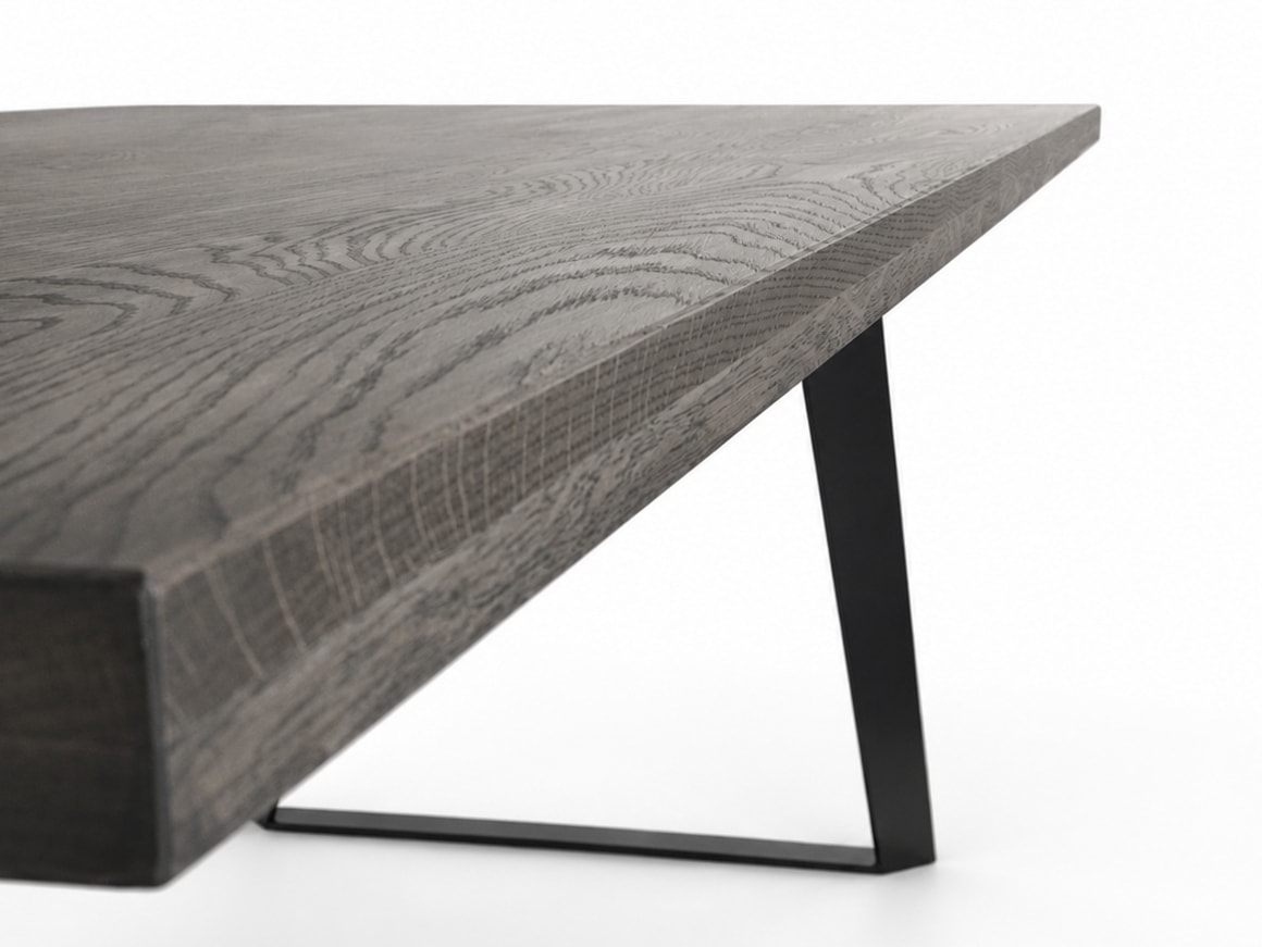 GOODproduct Esstisch »»SKAGEN« Speisetisch, Küchentisch, Wohntisch, Esszimmertisch« Wildeiche geölt Natur/Smoke, Gerade Kante, U-Gestell schwarz Metall