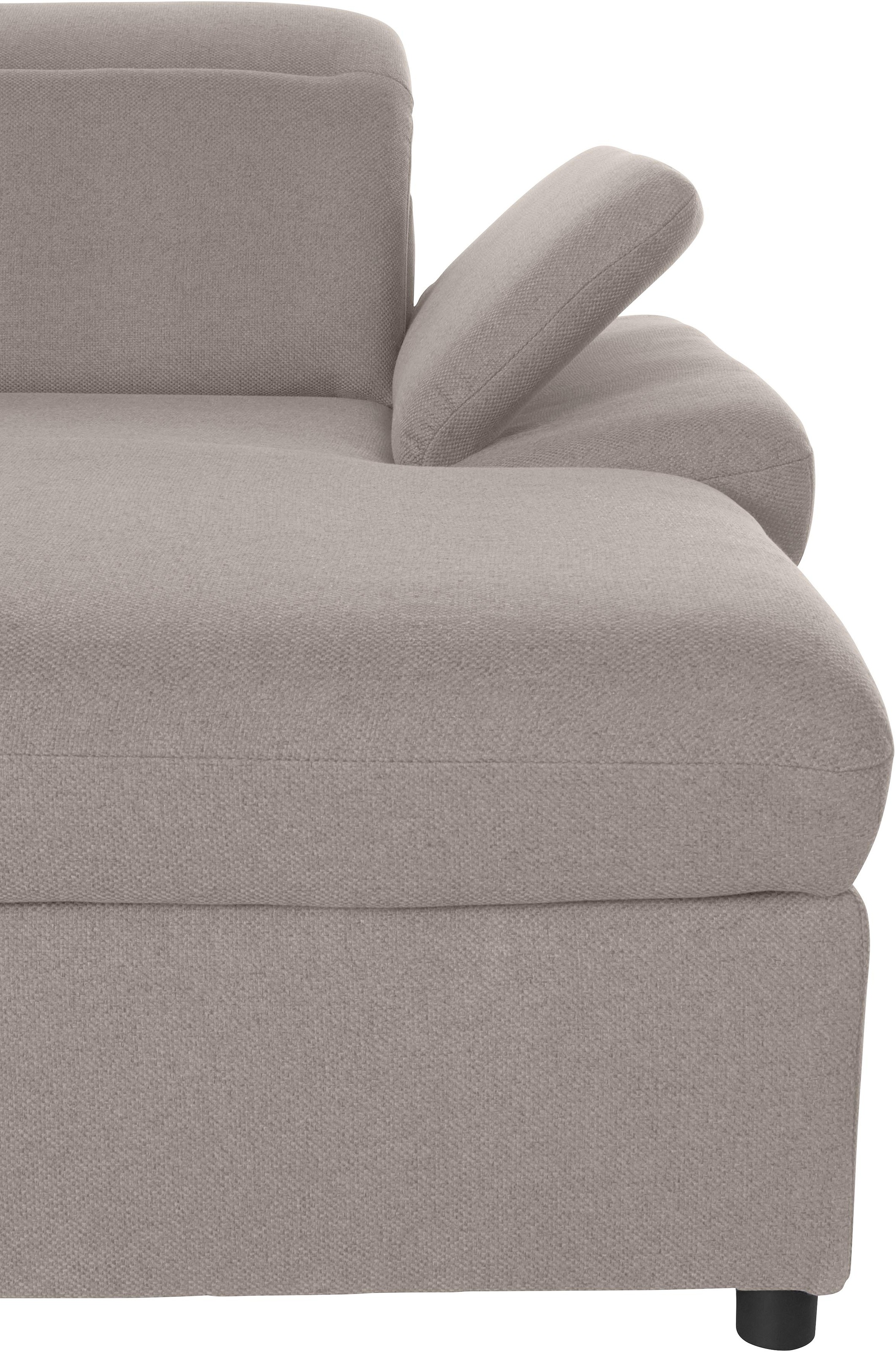 exxpo - sofa fashion Ecksofa »Kyoto, inkl. Kopfteil- und Armteilverstellung, hoher Sitzkomfort«, wahlweise mit Bettfunktion und Bettkasten, hochwertige Bezüge, L-Form