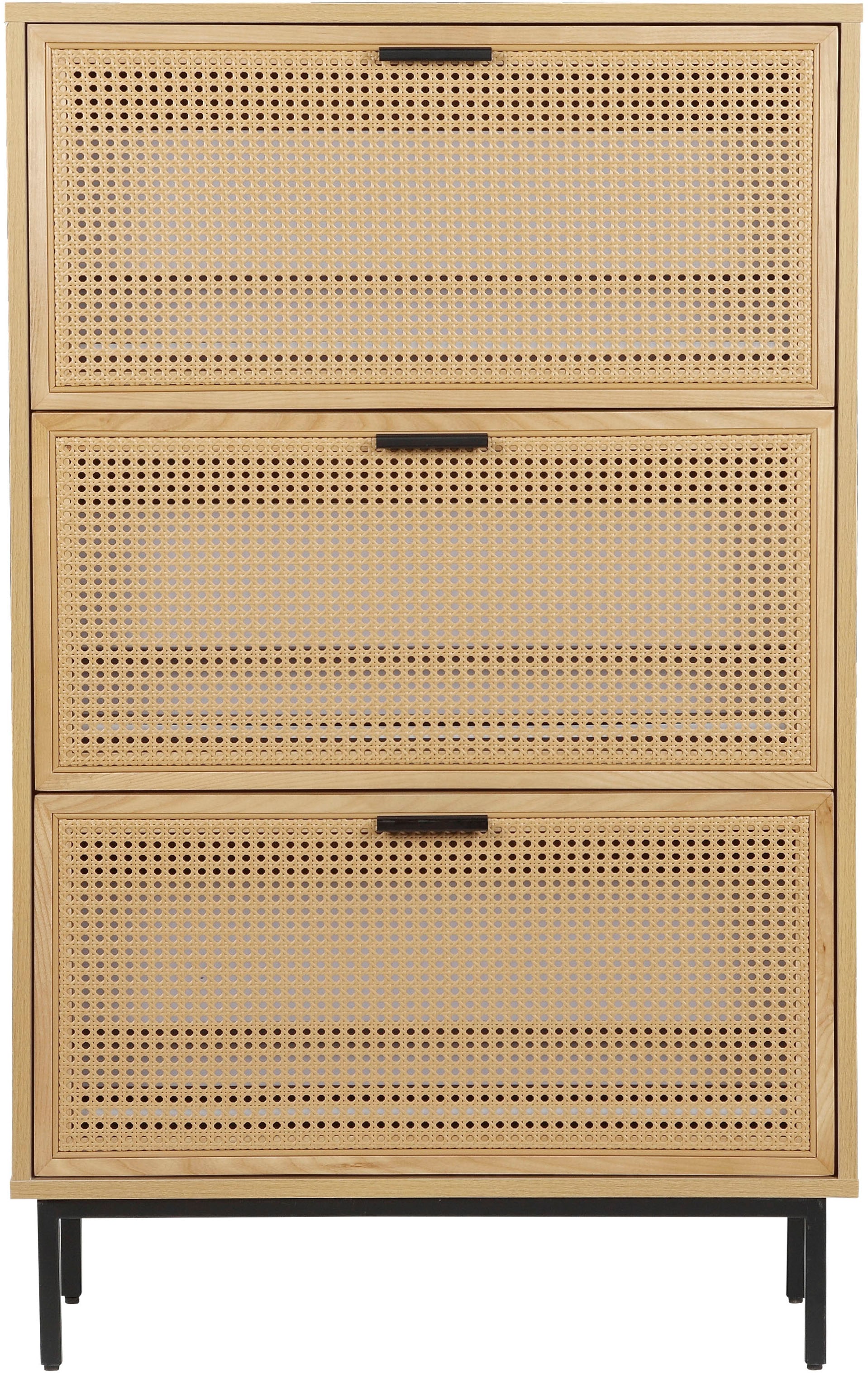 GOODproduct Schuhschrank »Feines« aus massiver Esche, Metallgestell mit Pulverbeschichtung, Breite 80 cm