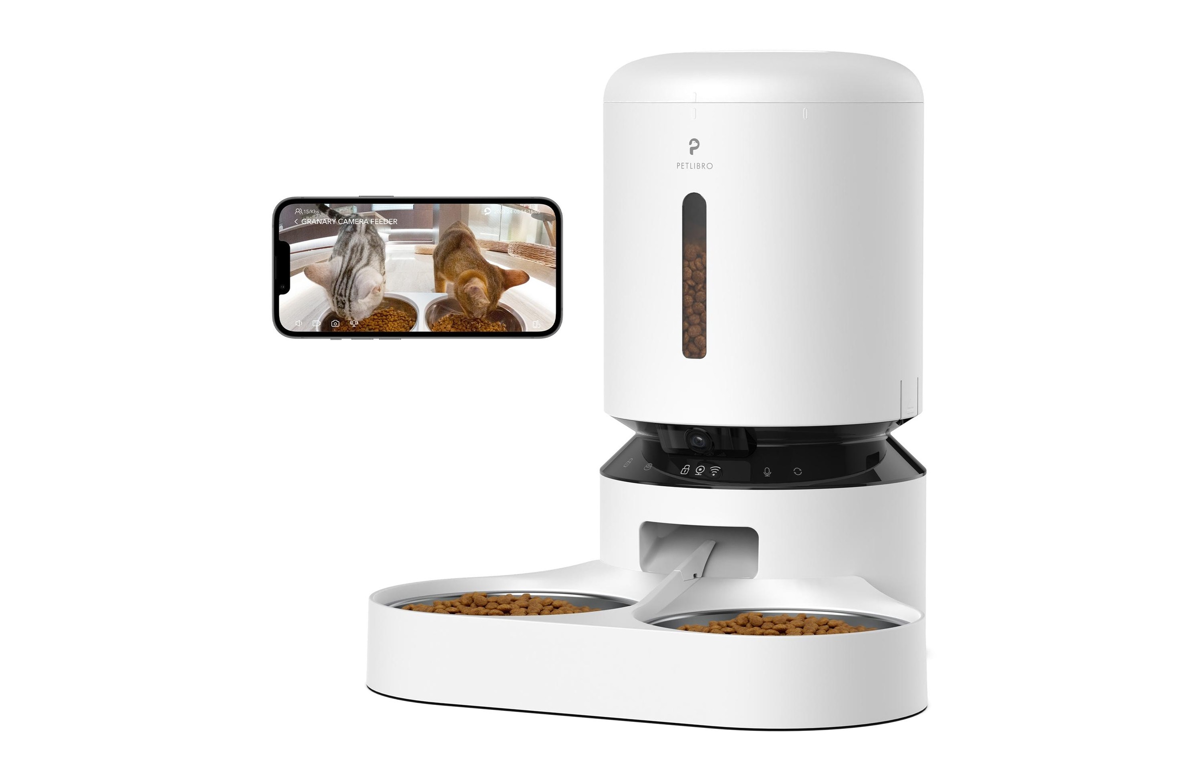 Futterautomat »Petlibro Granary Camera Monitoring Dual Feeder 5l Weiss«