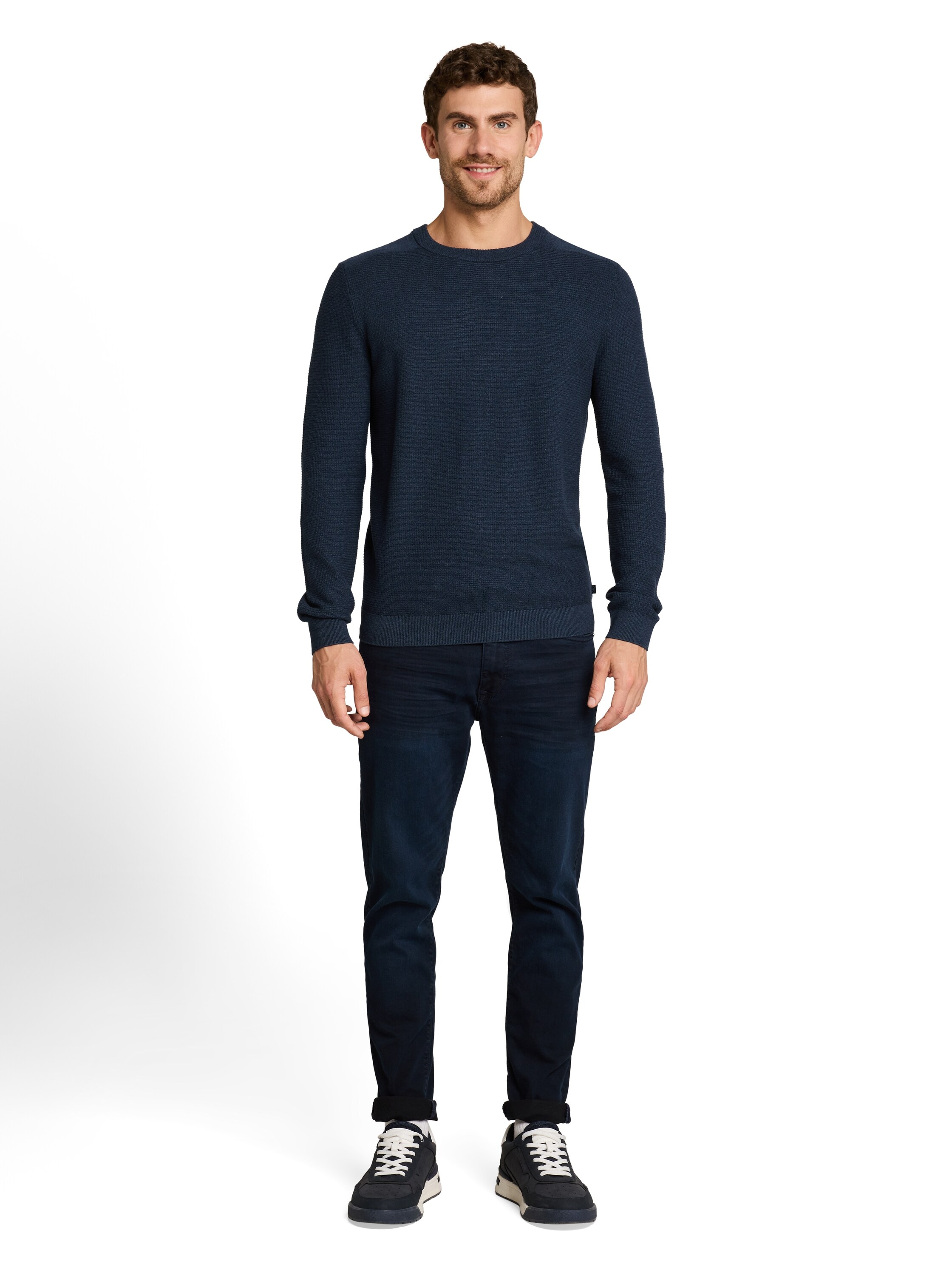 TOM TAILOR Strickpullover aus weicher Baumwolle - Rundhals