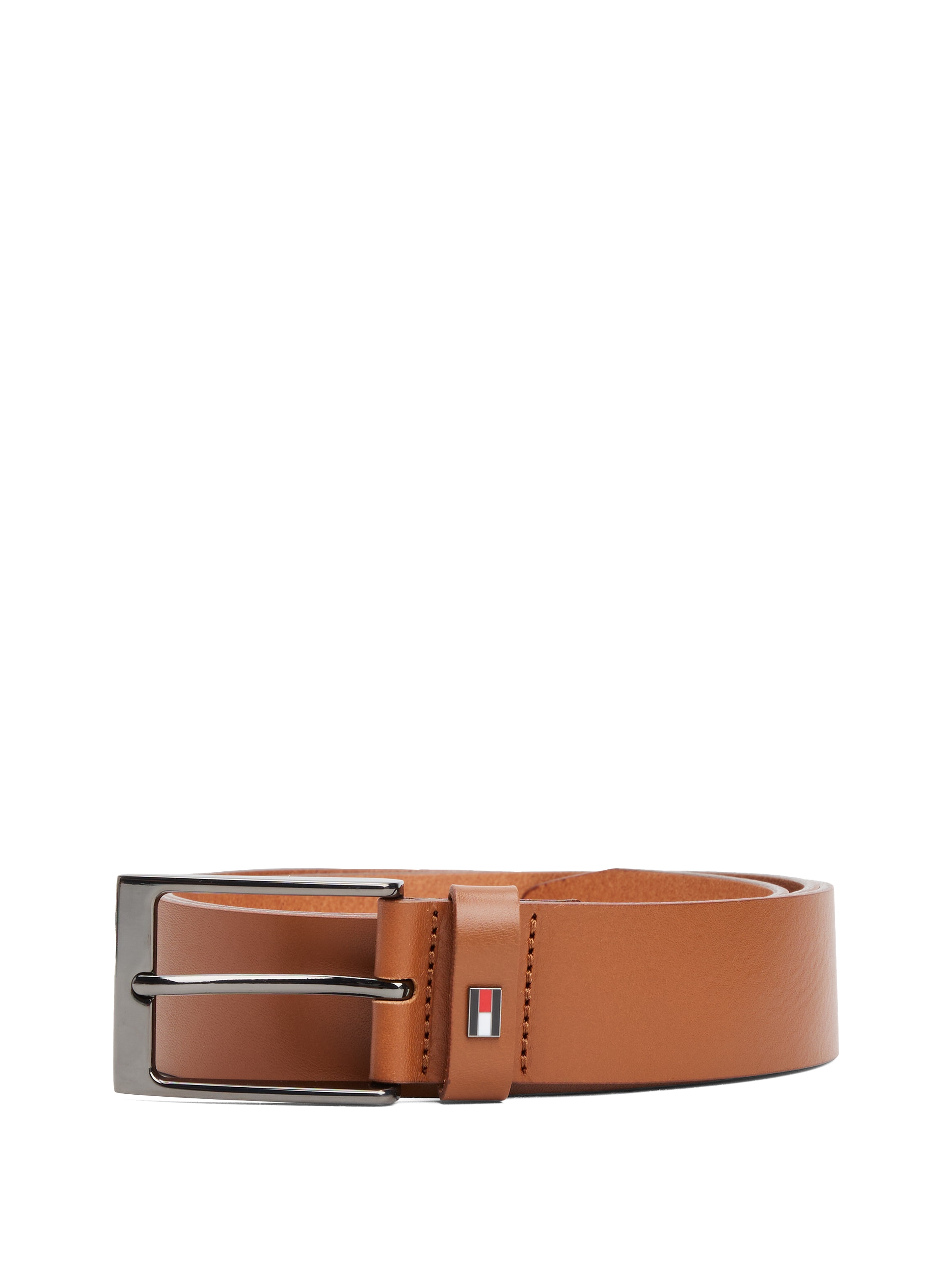 Tommy Hilfiger Ledergürtel »LAYTON 3.5«, Metallpatch, Einfachdornschliesse