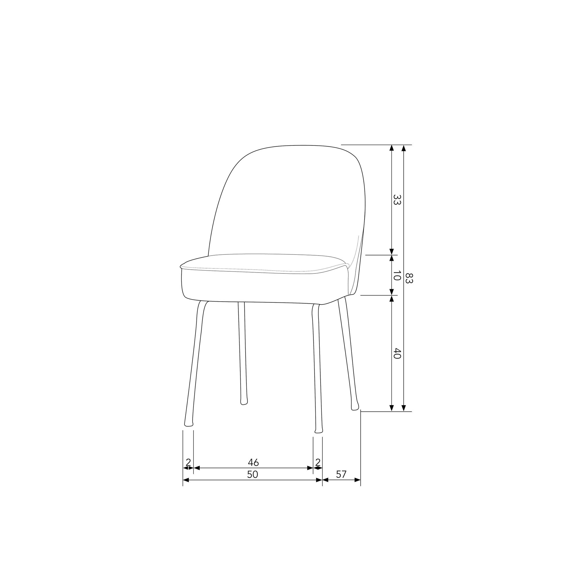 WOOOD Chaise de salle à manger »Vogue mit bezug und 3D-Muster, B 50 x T 57 x H 83 cm (2er-Set)« (Ensemble) 2 cuisFauteuil rembourré, piètement métal 4 pieds, largeur 50 cm