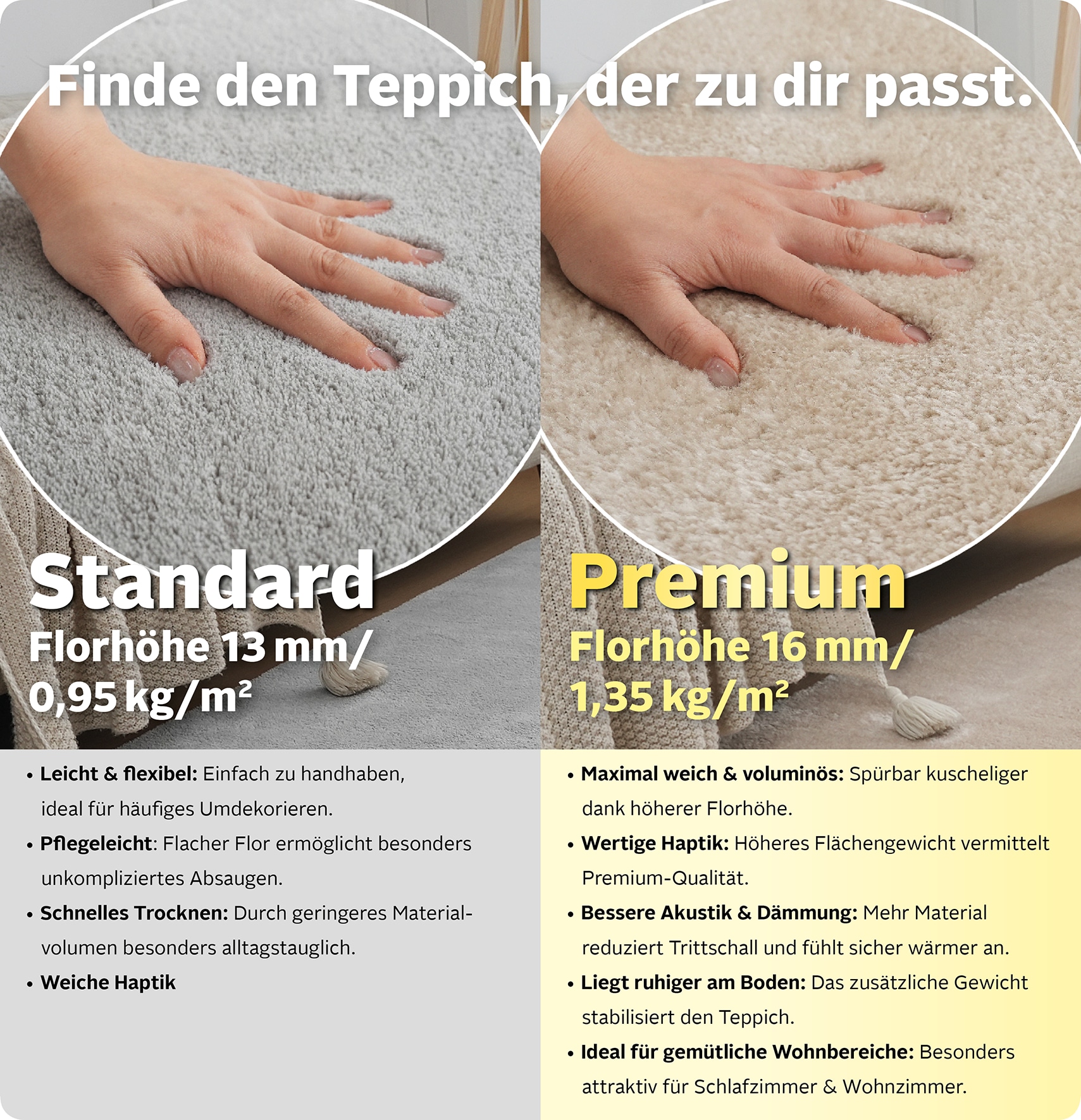 GOODproduct Teppich »Cali, in Standard- und Premium-Qualität, 13 mm oder 16 mm Höhe« rechteckig Uni-Farben, kuschelig, & weich, waschbar, Wohnzimmer, Schlafzimmer